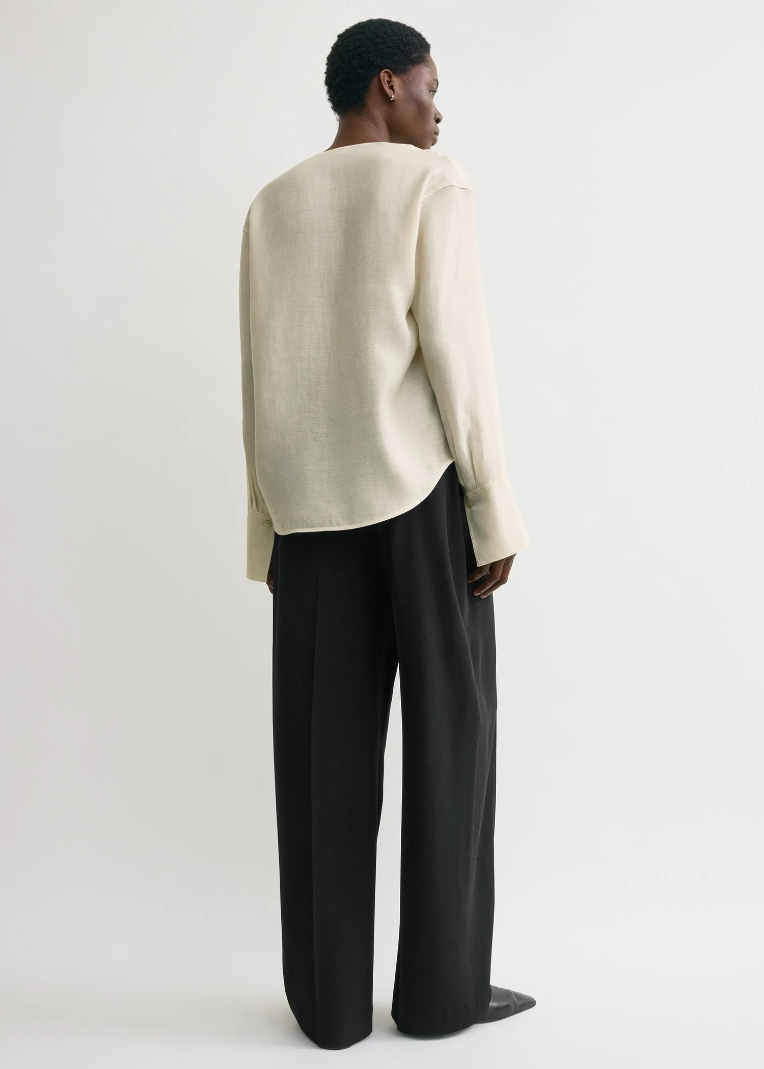 Cowl blouse ecru sold by Toteme product image thumbnail 3