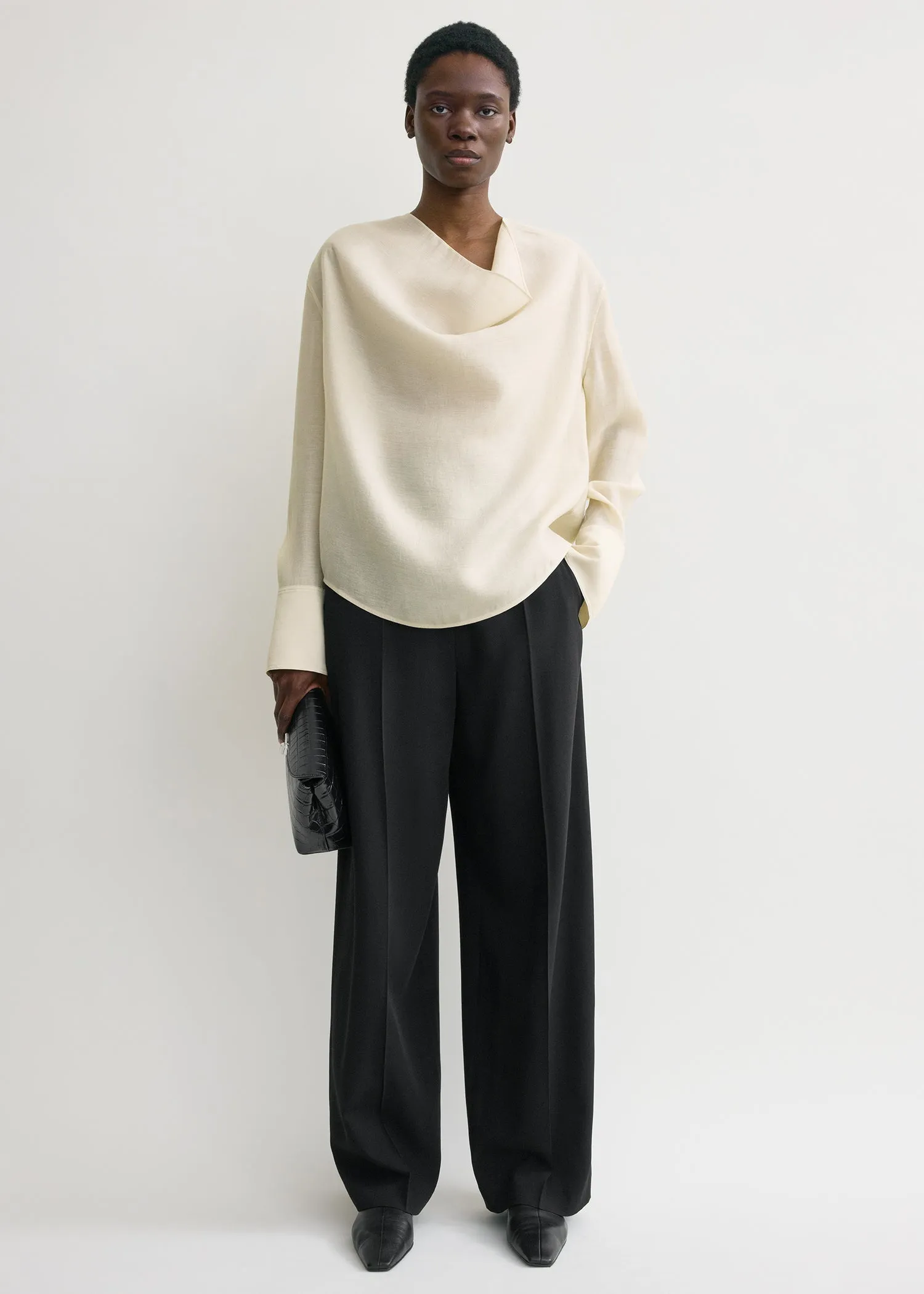 Cowl blouse ecru sold by Toteme