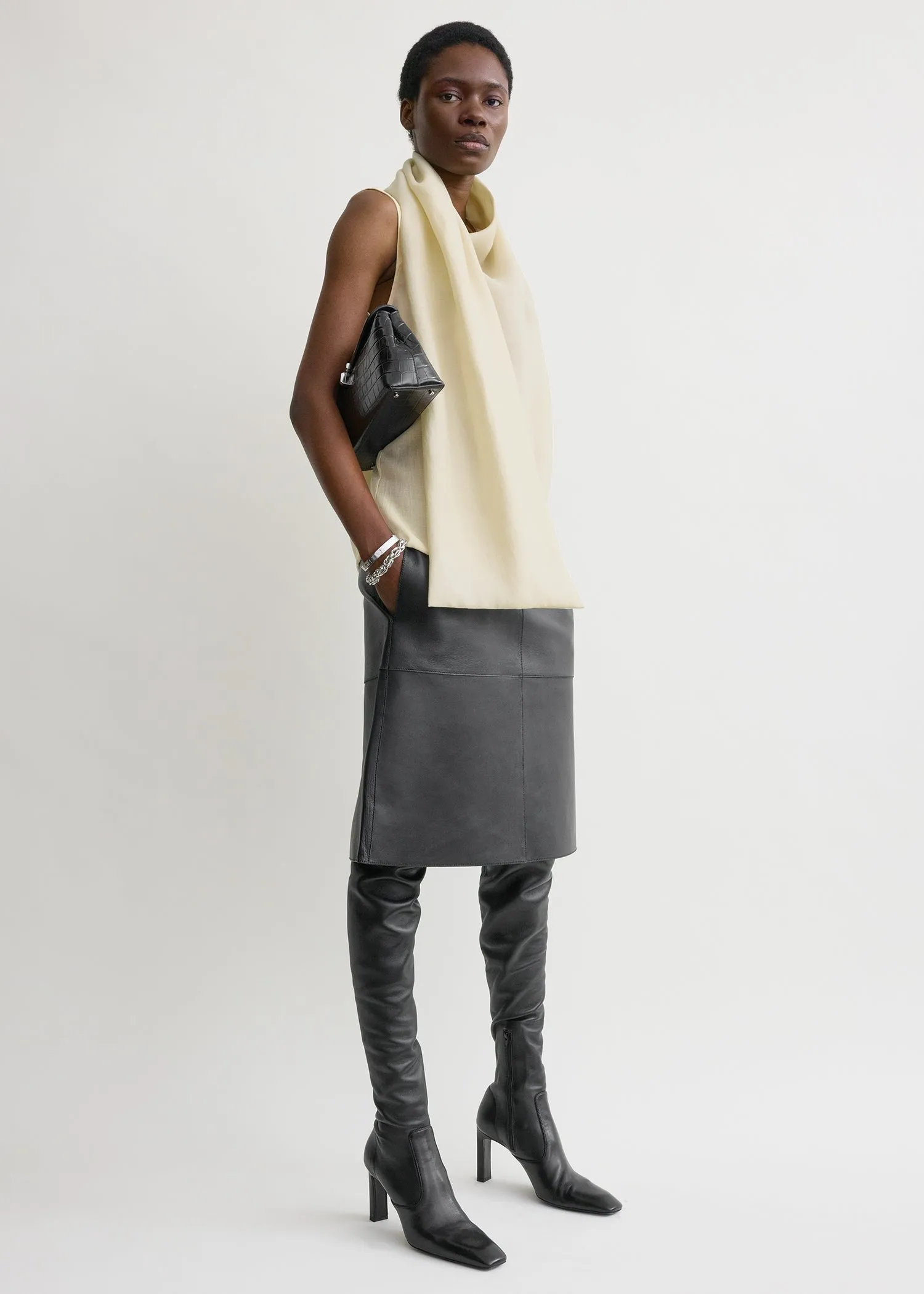 Scarf blouse ecru sold by Toteme