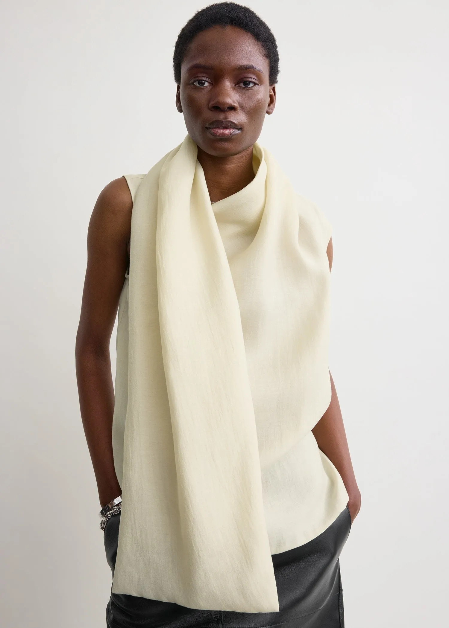 Scarf blouse ecru sold by Toteme product image thumbnail 4