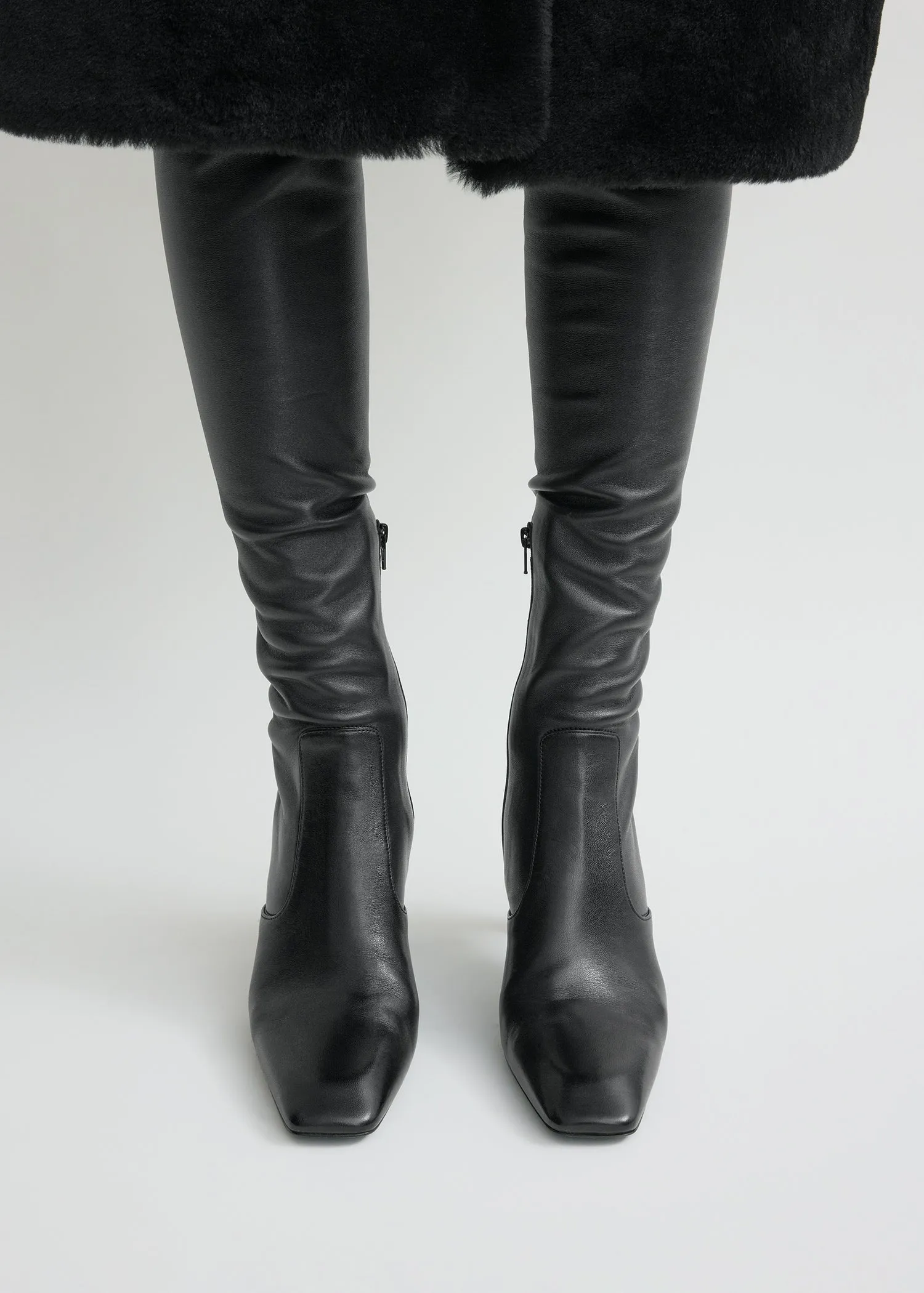 Nappa over-the-knee boots black sold by Toteme product image thumbnail 2