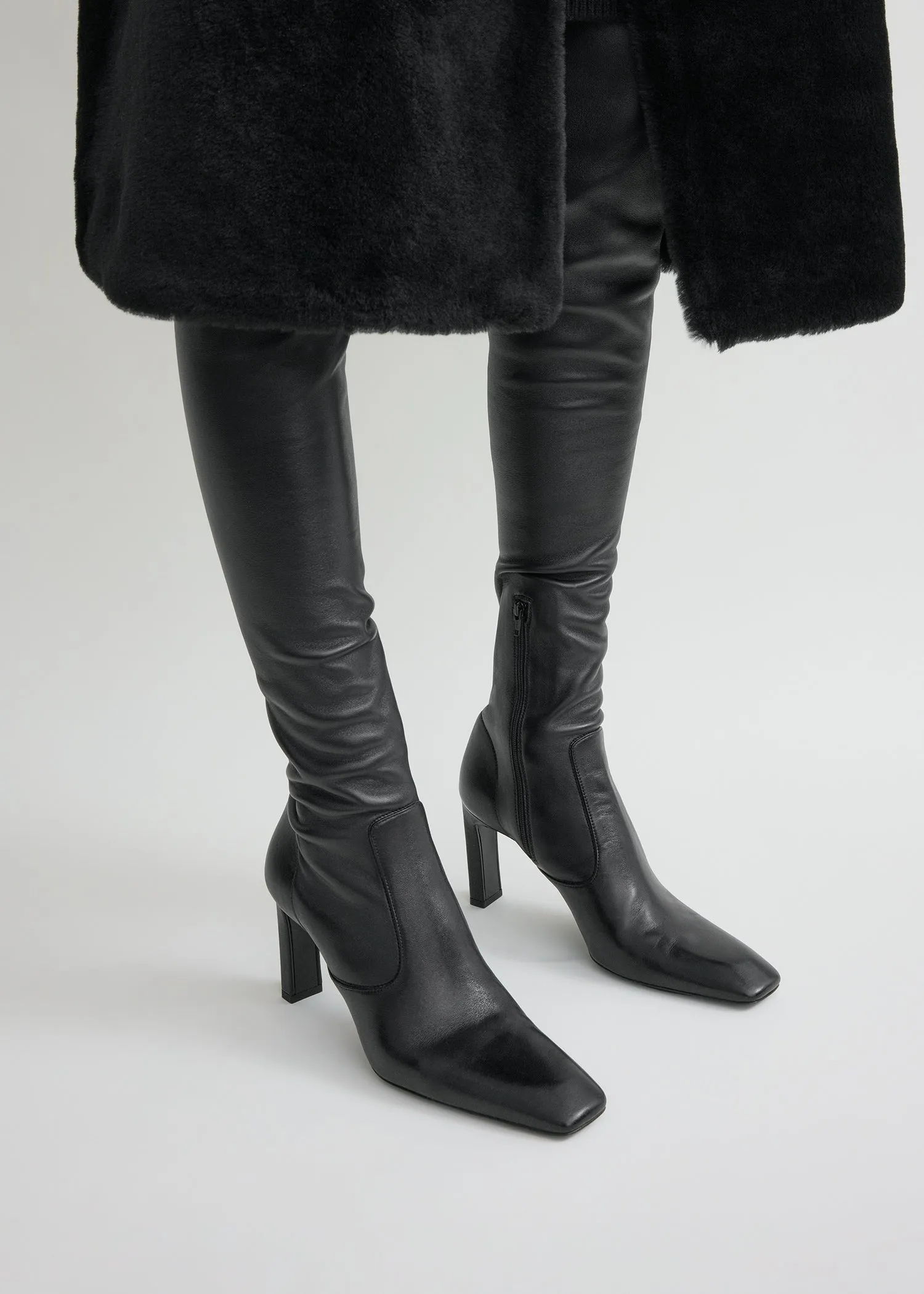 Nappa over-the-knee boots black sold by Toteme product image thumbnail 3