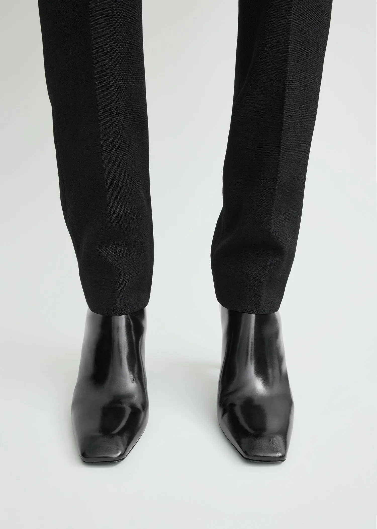 Bar glossy leather boots black sold by Toteme product image thumbnail 2