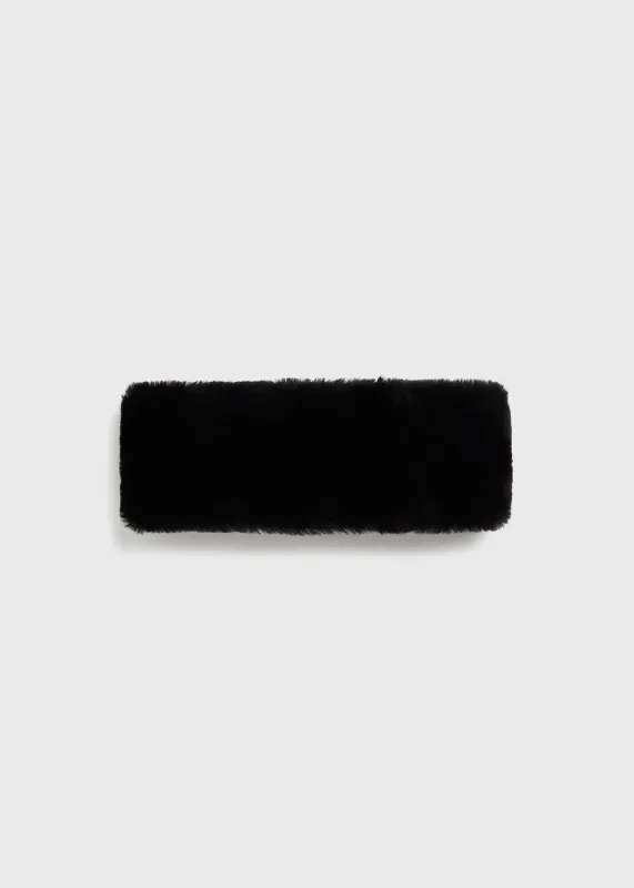 Shearling headband black made by Toteme