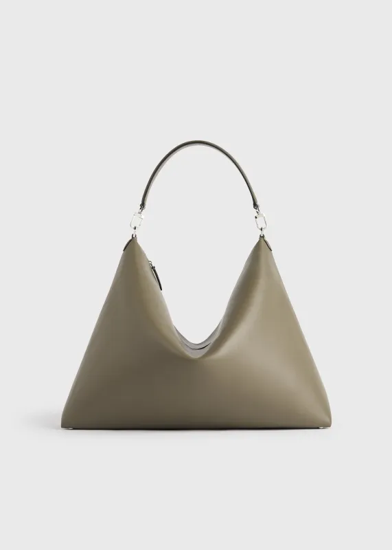 Bevel leather bag taupe made by Toteme