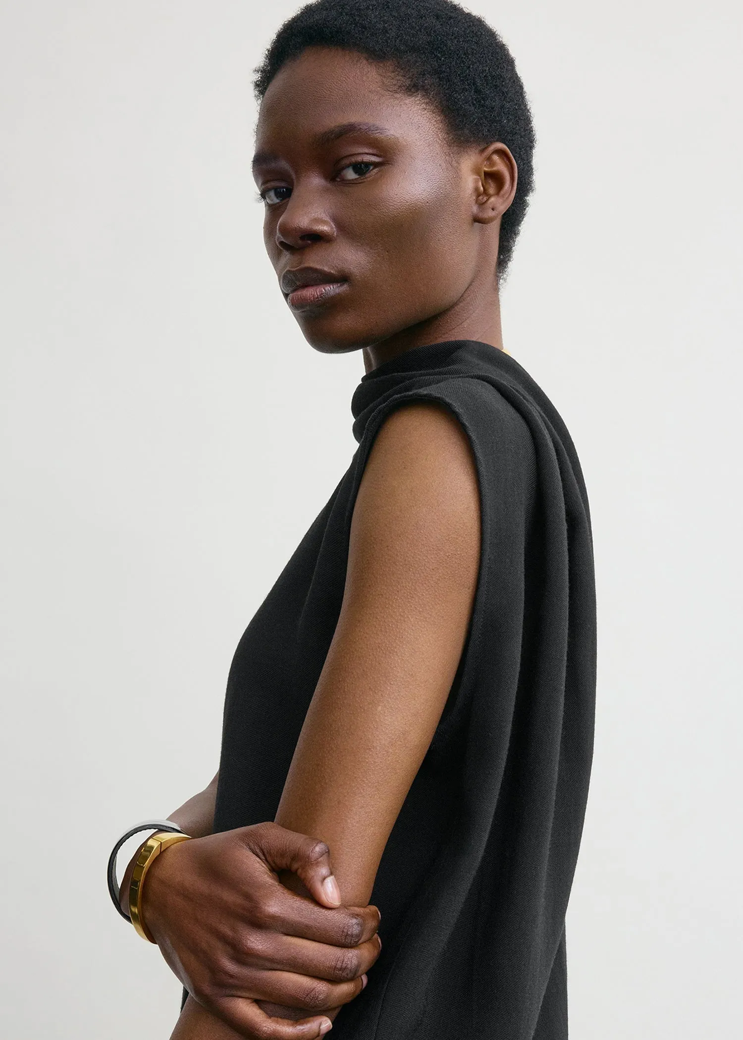 Cocoon cape blouse black sold by Toteme product image thumbnail 4