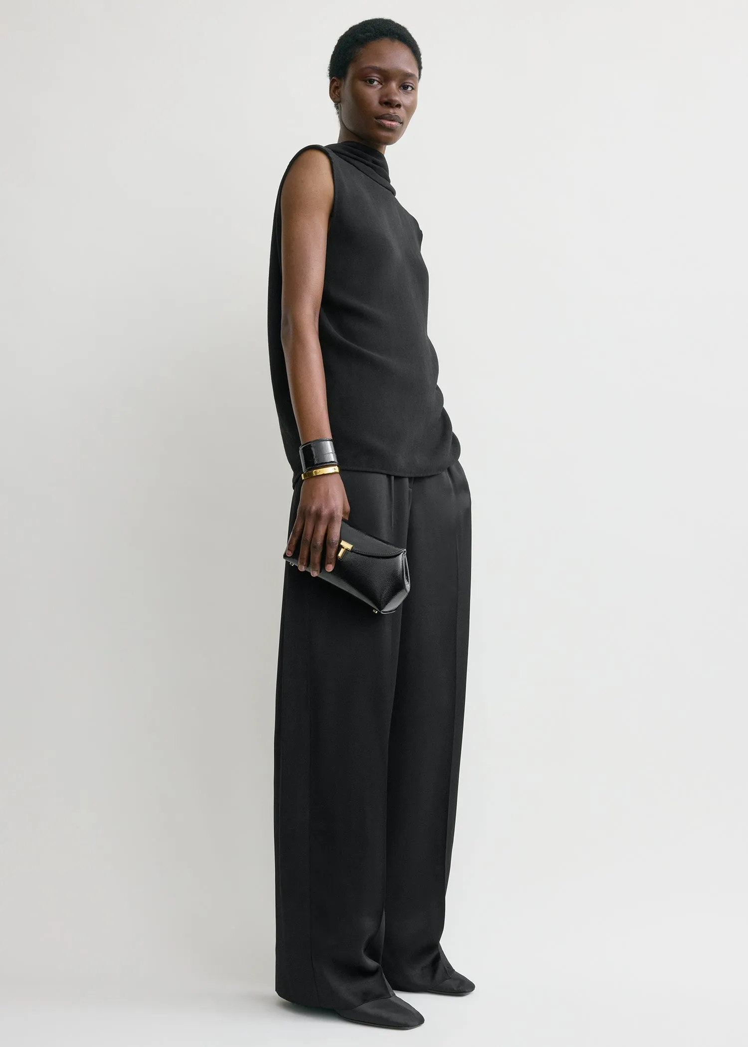 Cocoon cape blouse black sold by Toteme product image thumbnail 2