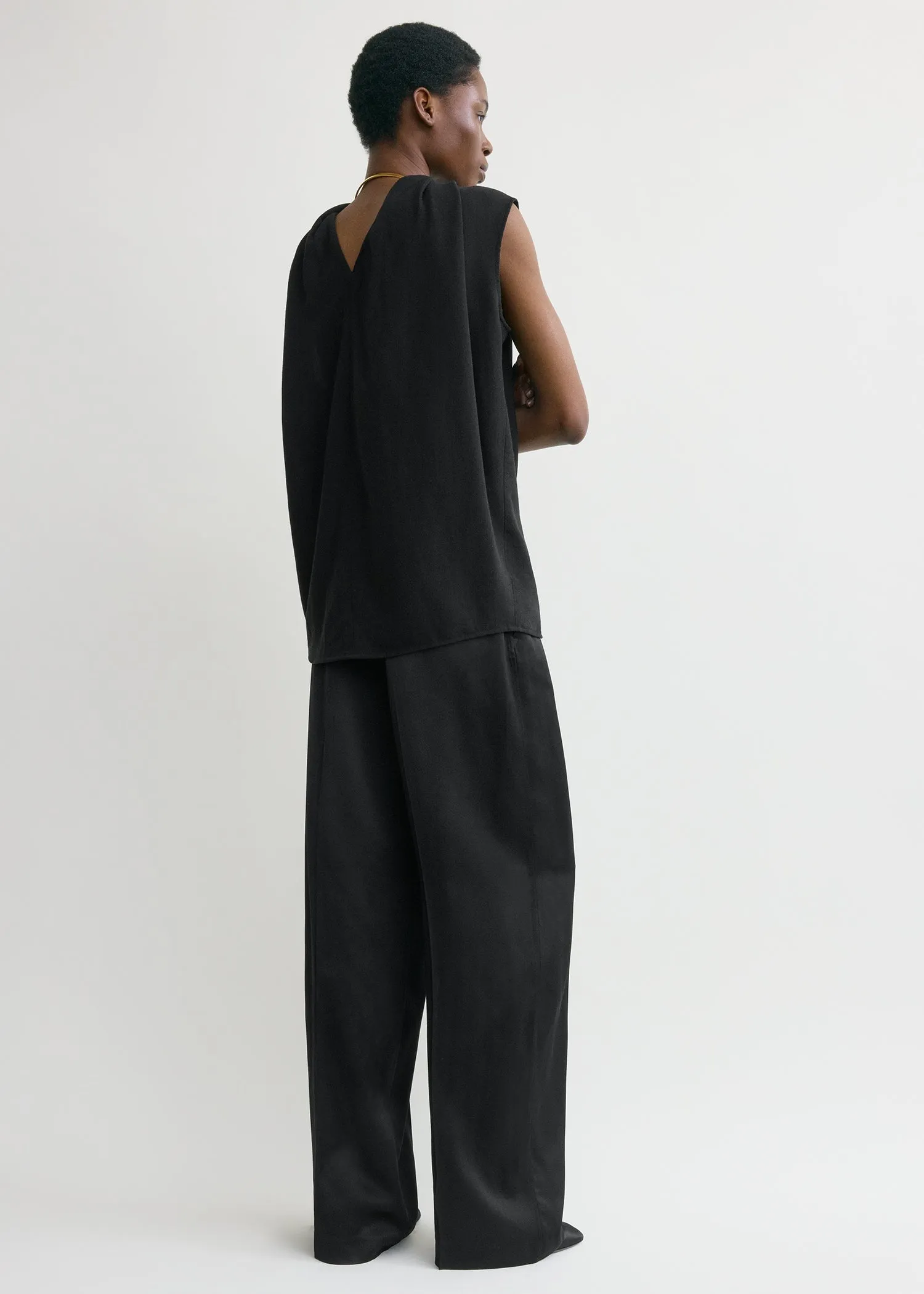 Cocoon cape blouse black sold by Toteme product image thumbnail 3