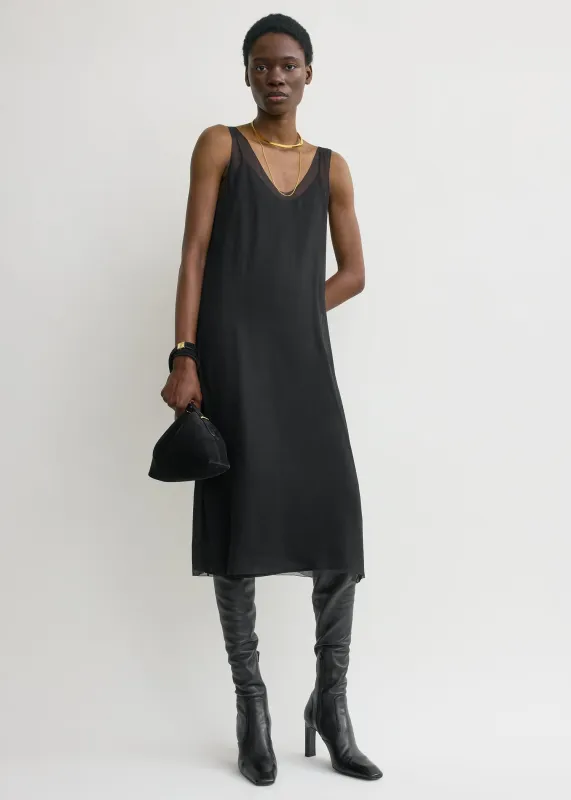 Chiffon slip dress black sold by Toteme