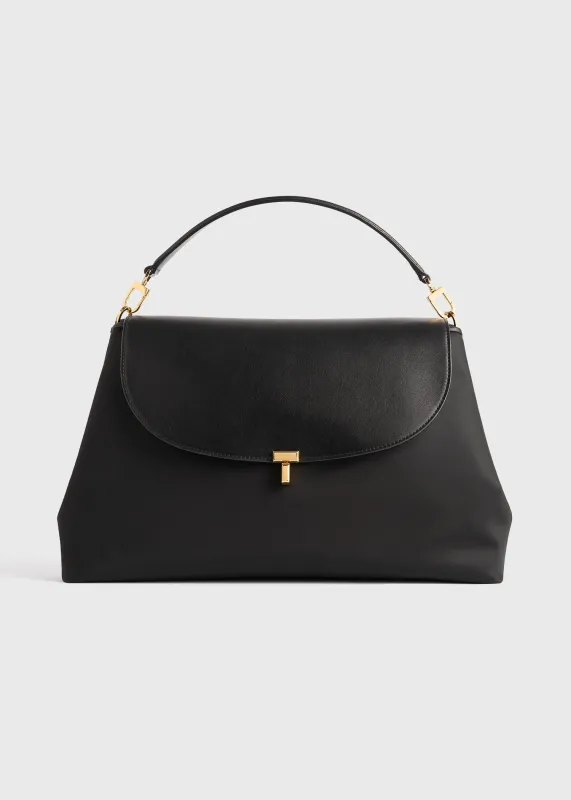 T-Lock nylon satchel black sold by Toteme