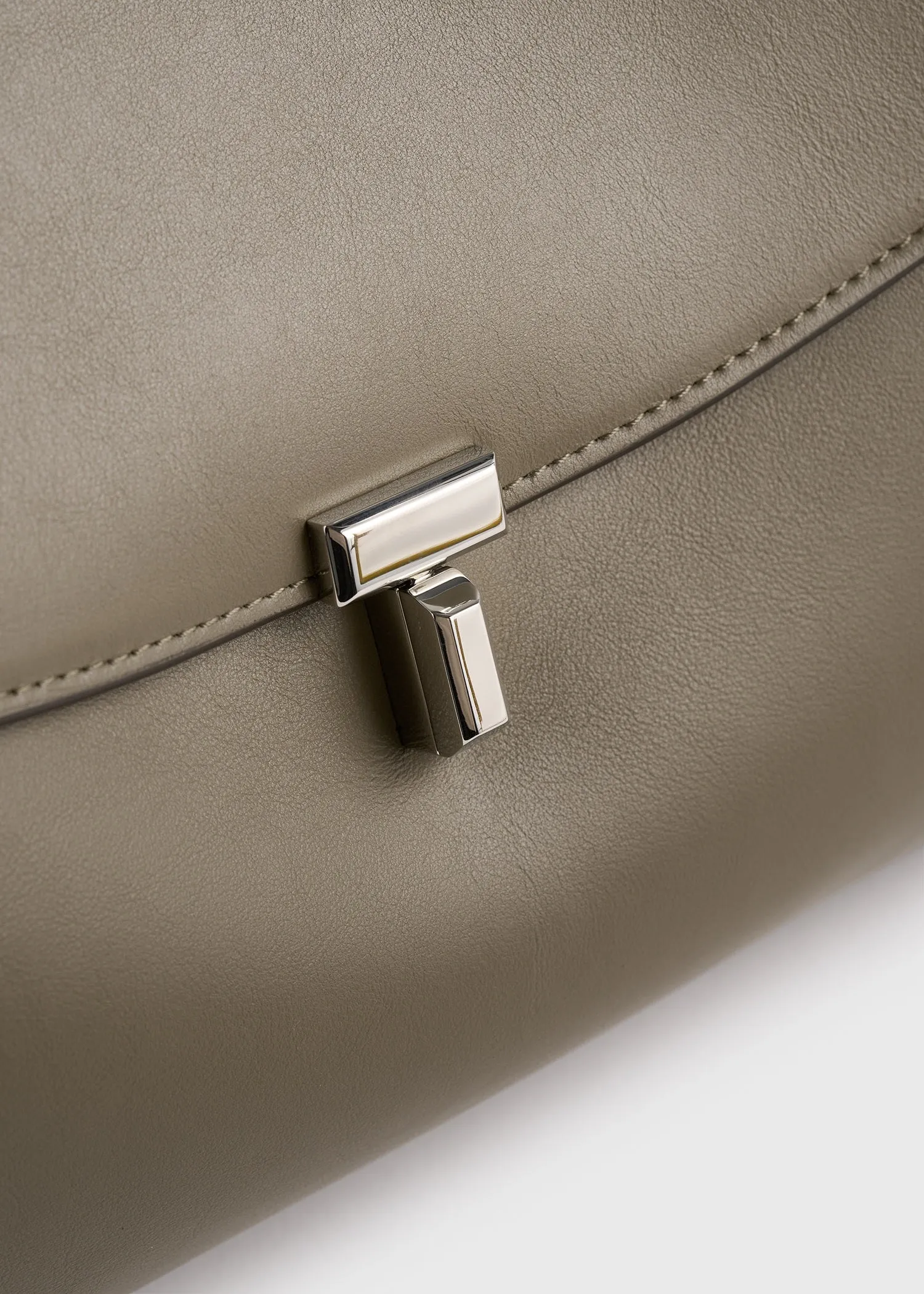 T-lock leather satchel taupe sold by Toteme product image thumbnail 5