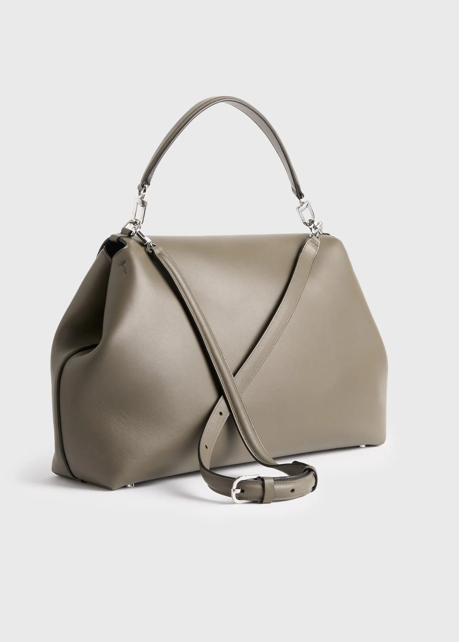 T-lock leather satchel taupe sold by Toteme product image thumbnail 4