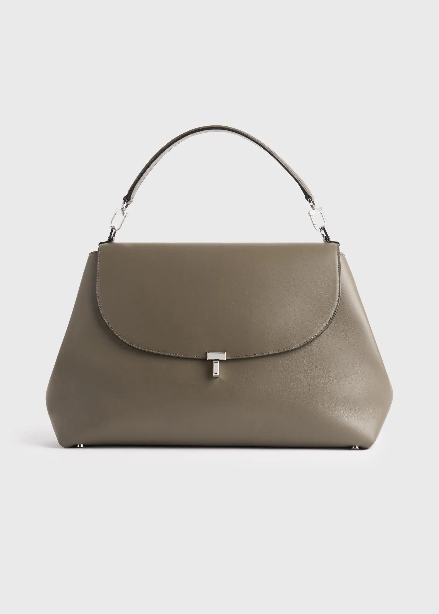T-lock leather satchel taupe sold by Toteme