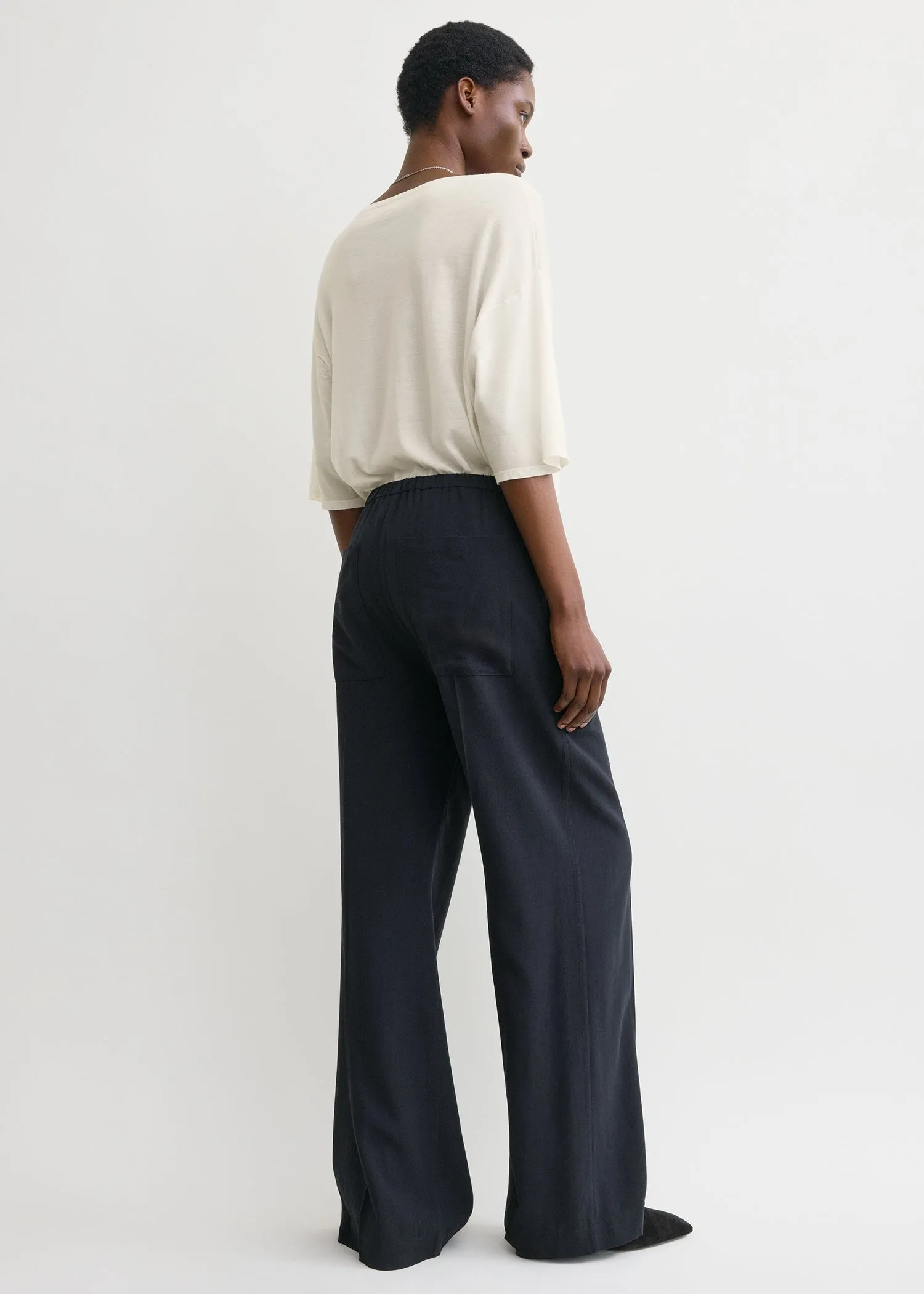 Fluid winter trousers navy sold by Toteme product image thumbnail 3
