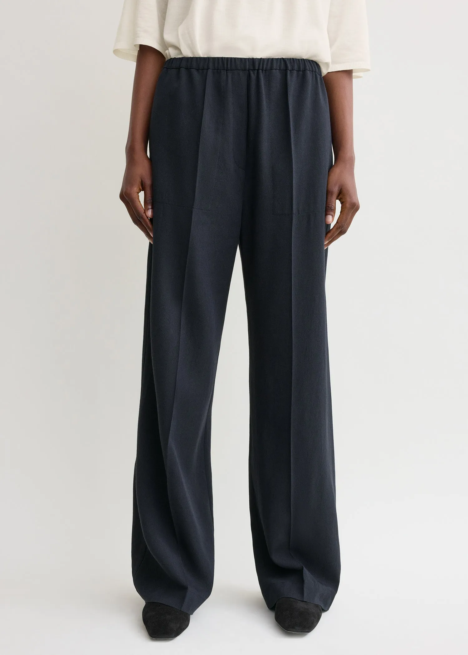 Fluid winter trousers navy sold by Toteme product image thumbnail 4