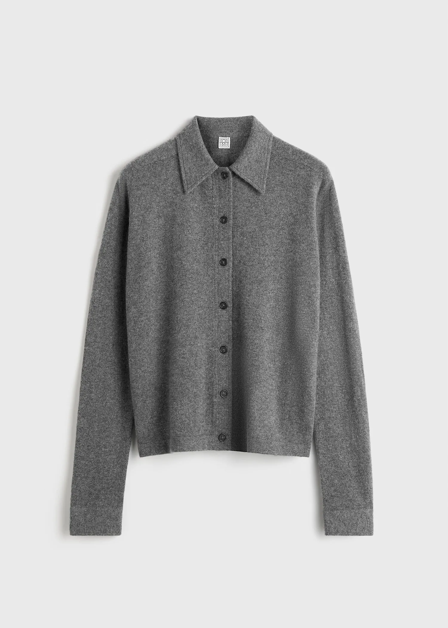 Raglan-sleeve cashmere cardigan dark grey sold by Toteme product image thumbnail 5