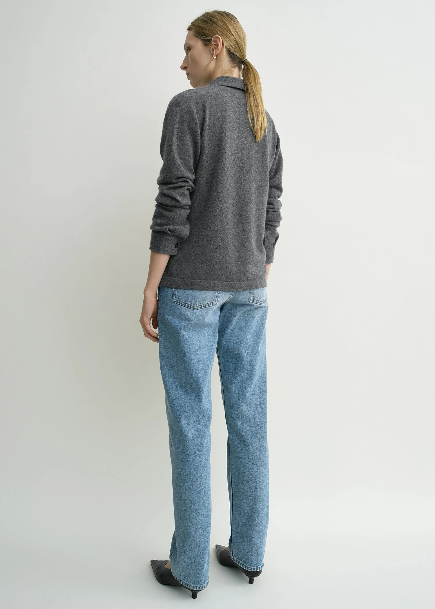 Raglan-sleeve cashmere cardigan dark grey sold by Toteme product image thumbnail 3