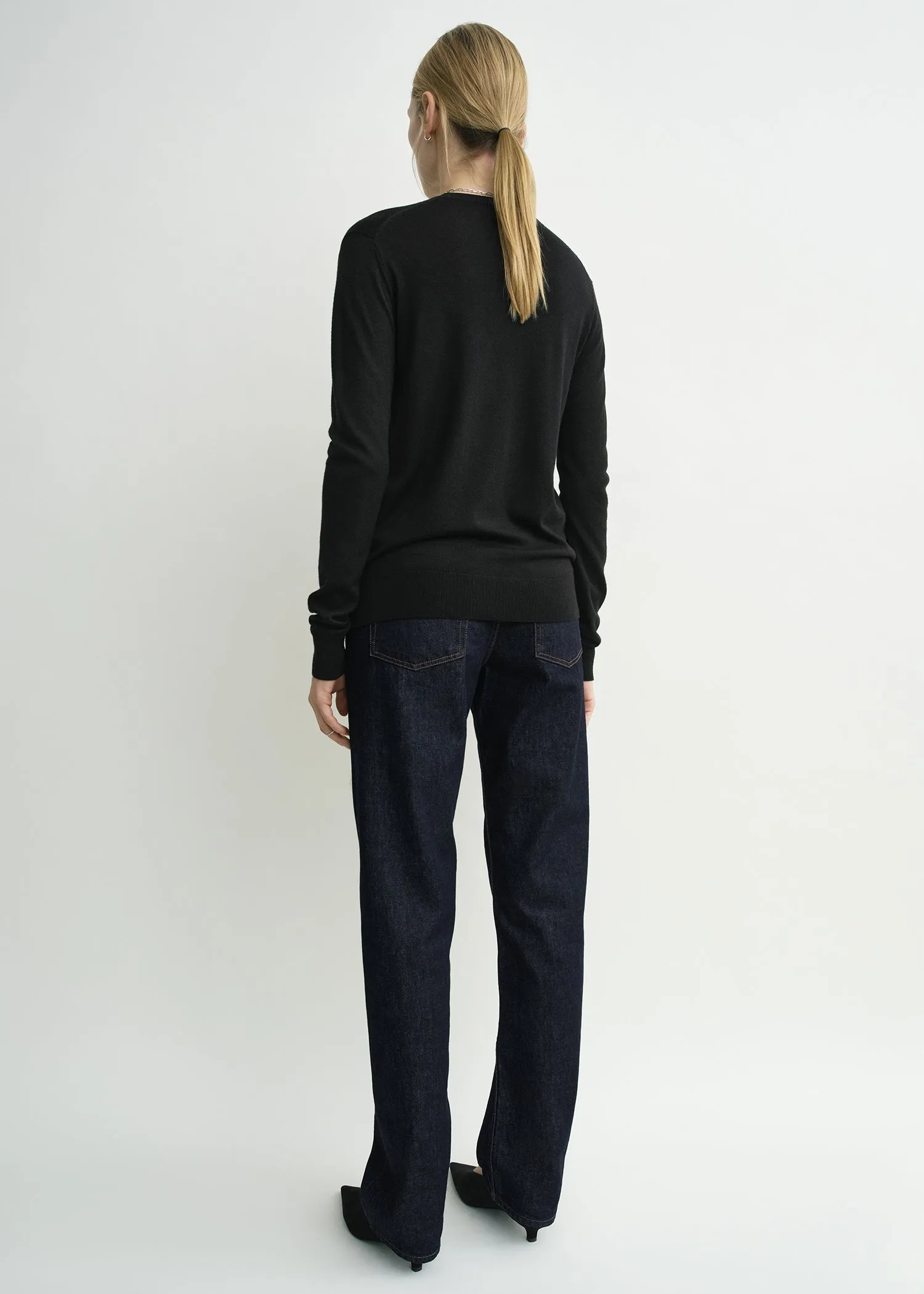 Fine crew knit midnight sold by Toteme product image thumbnail 3