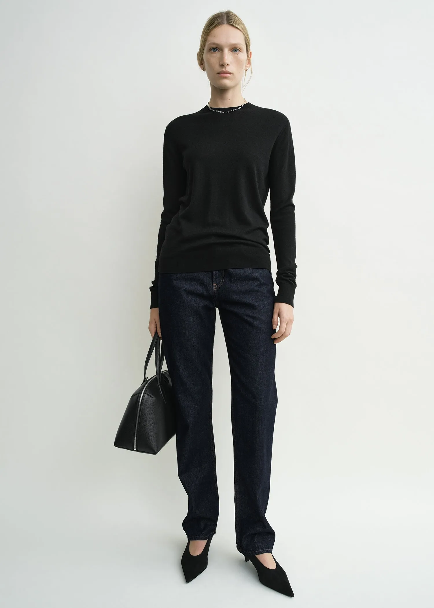 Fine crew knit midnight sold by Toteme