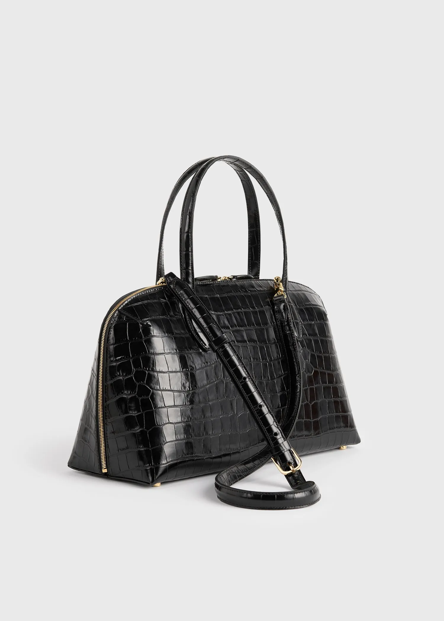 Medium croco-embossed day tote black sold by Toteme product image thumbnail 4
