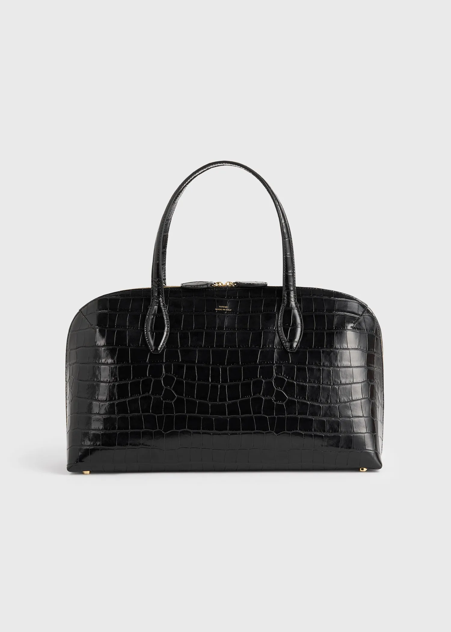 Medium croco-embossed day tote black sold by Toteme