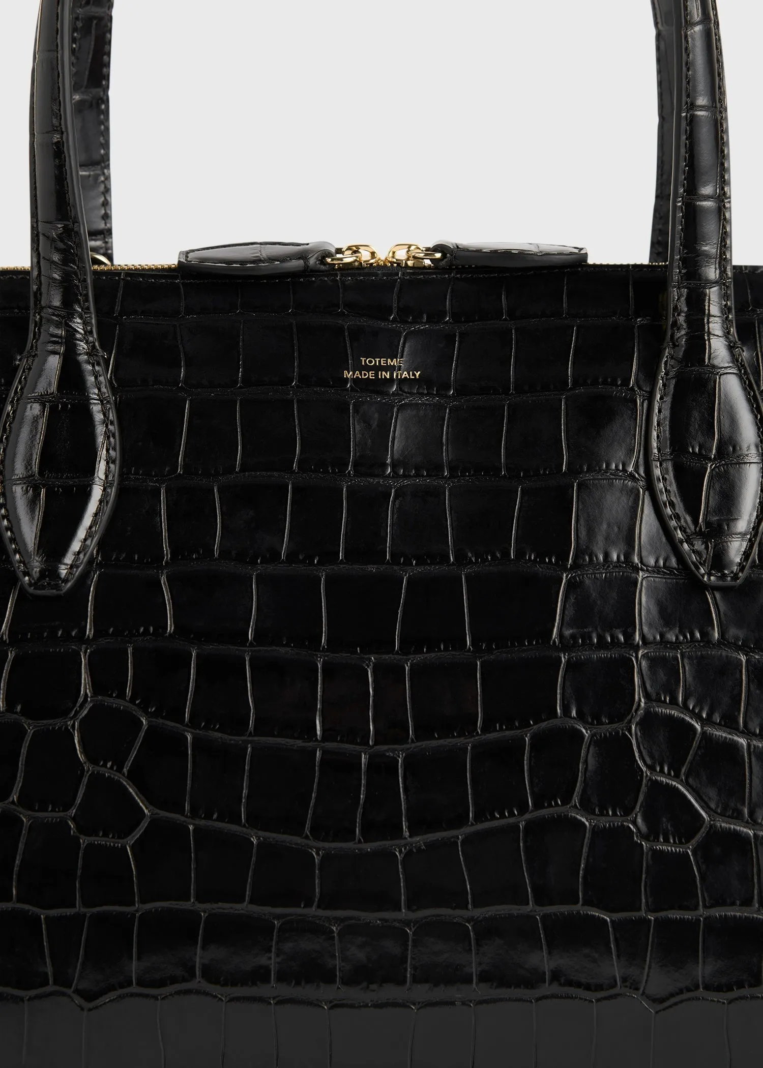 Medium croco-embossed day tote black sold by Toteme product image thumbnail 5