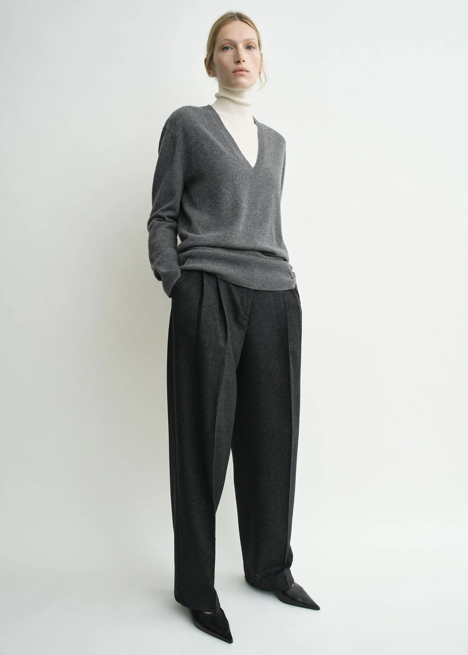 Double-pleat winter trousers charcoal sold by Toteme product image thumbnail 2