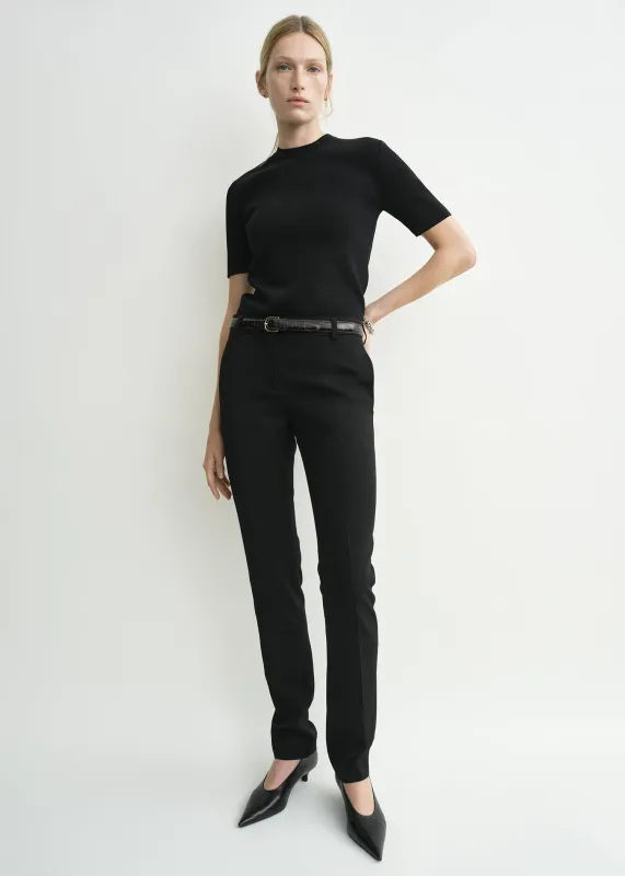 Low-waist slim evening trousers black sold by Toteme