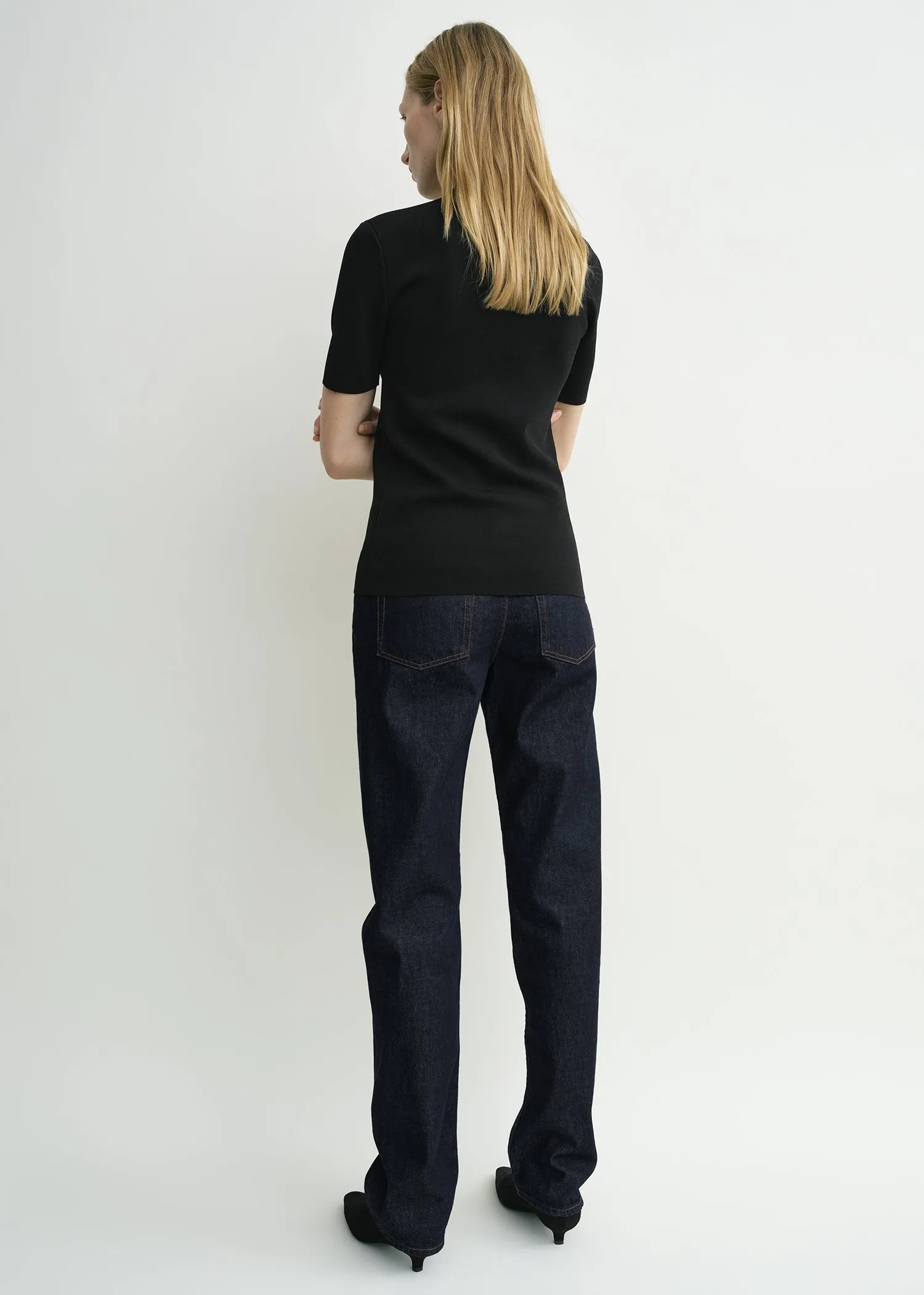 Compact knit tee black sold by Toteme product image thumbnail 3