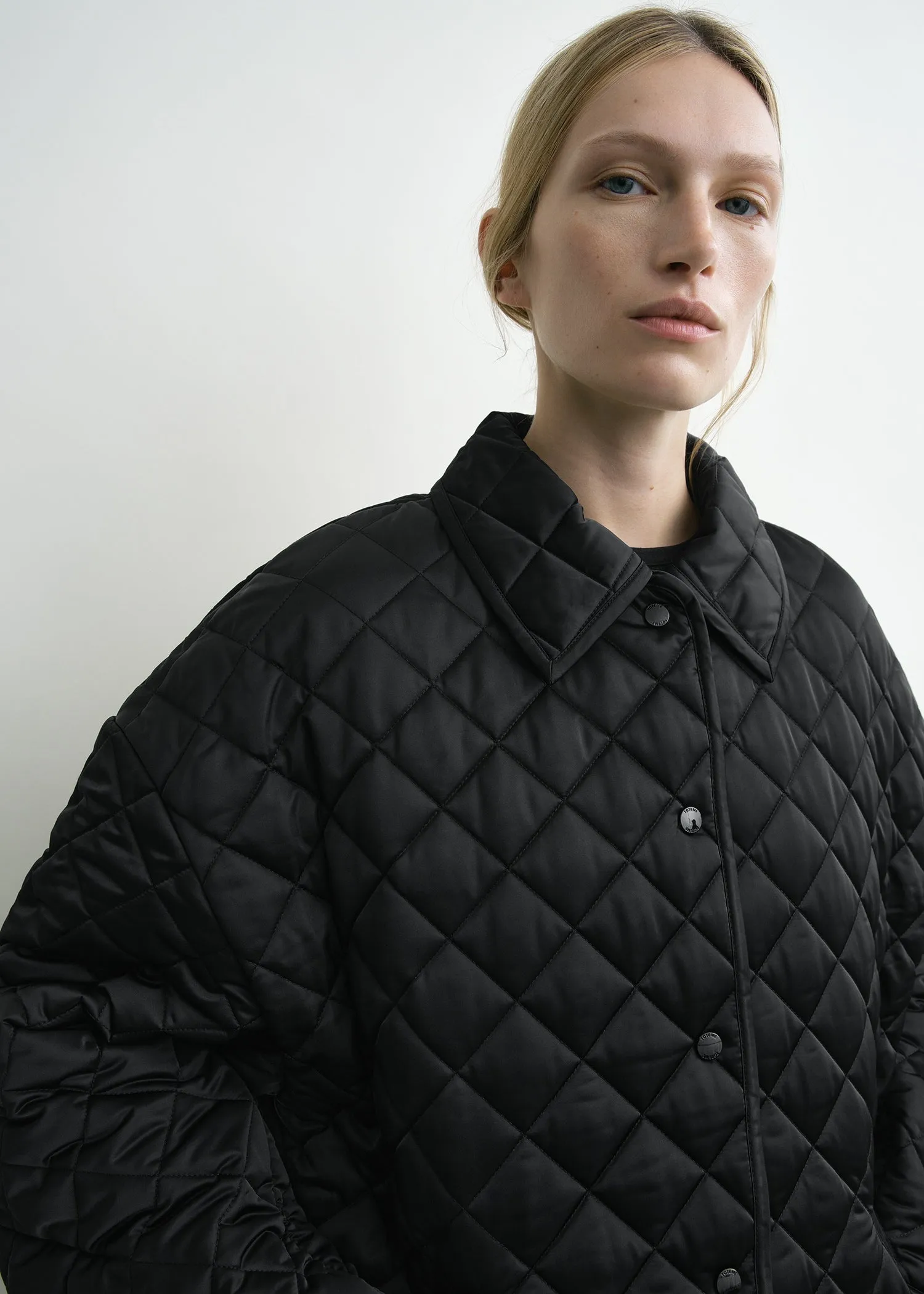 Collared quilted jacket black sold by Toteme product image thumbnail 4