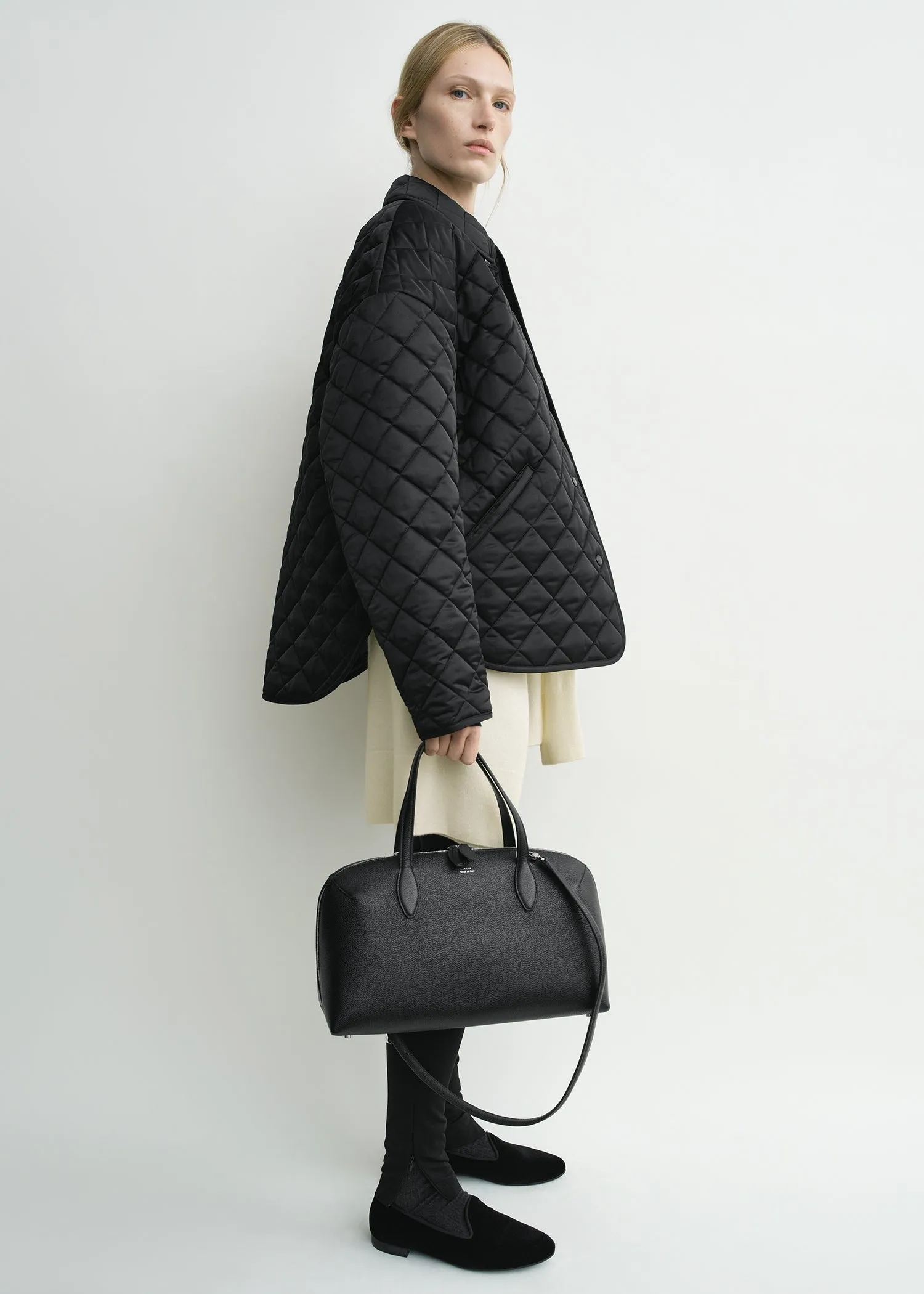 Collared quilted jacket black sold by Toteme product image thumbnail 2