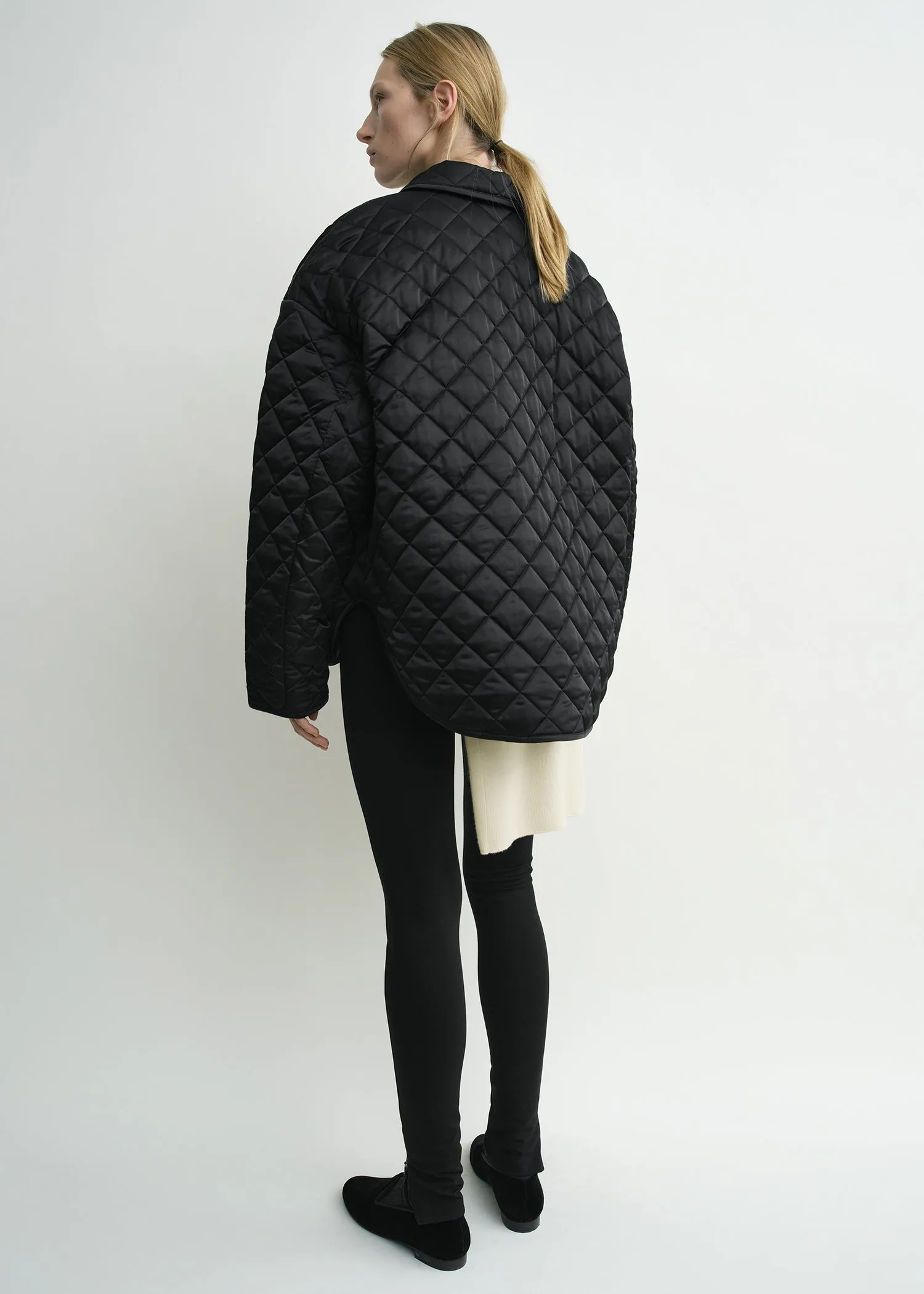 Collared quilted jacket black sold by Toteme product image thumbnail 3