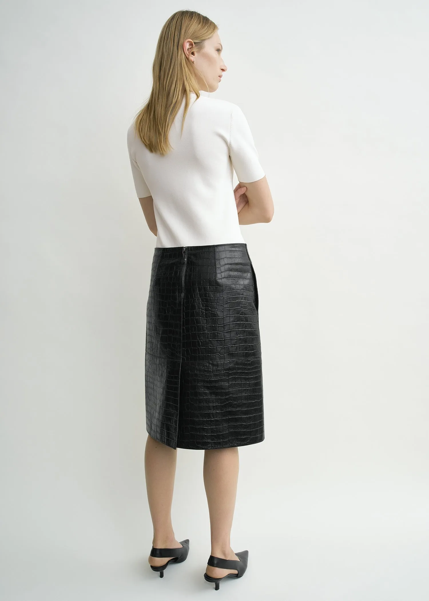 Compact knit tee optic white sold by Toteme product image thumbnail 3