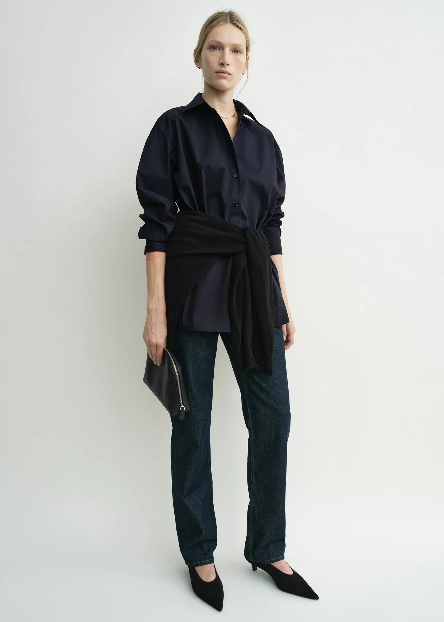 Classic tumbled shirt midnight sold by Toteme product image thumbnail 4