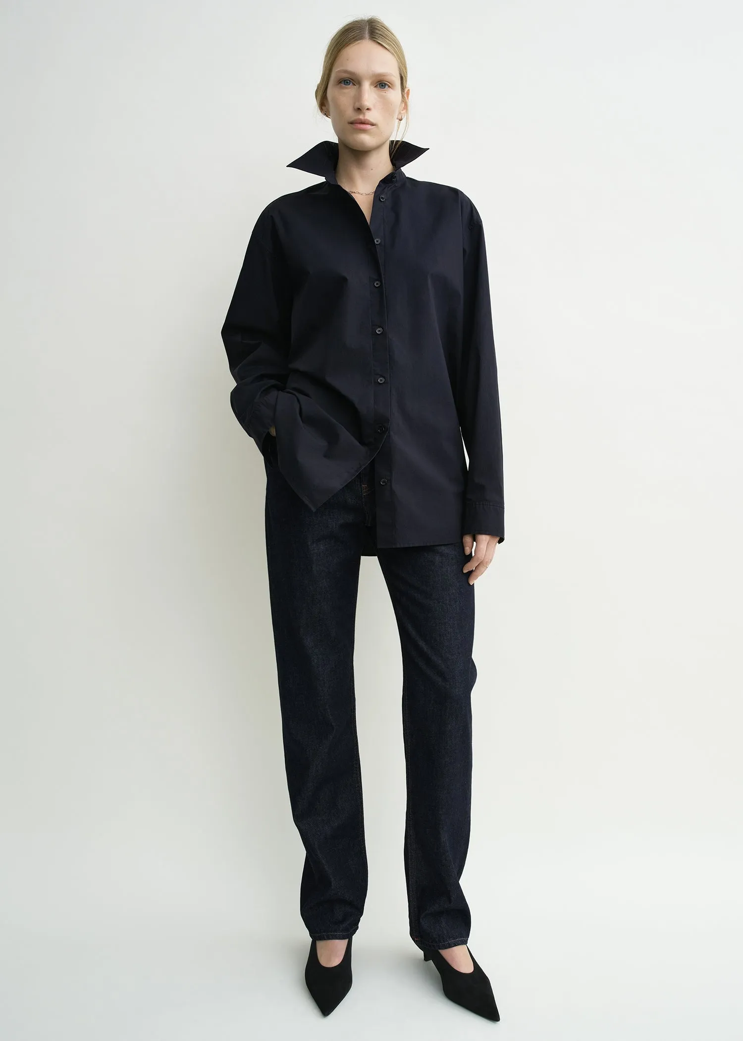 Classic tumbled shirt midnight sold by Toteme