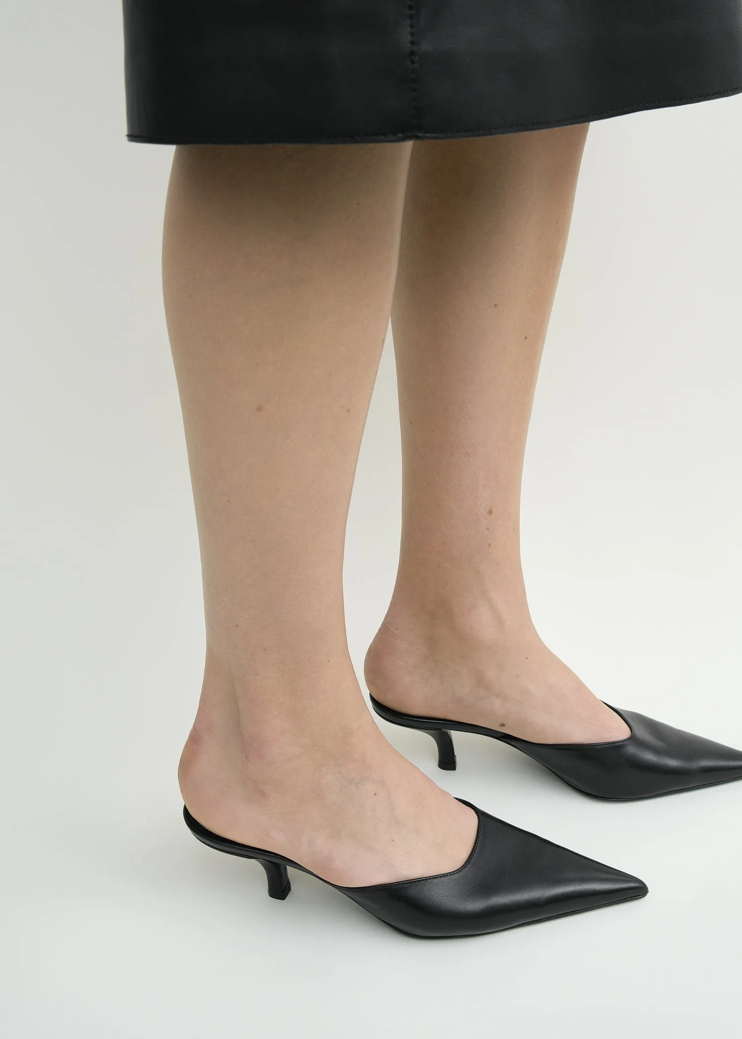 Sharp nappa mules black sold by Toteme product image thumbnail 3