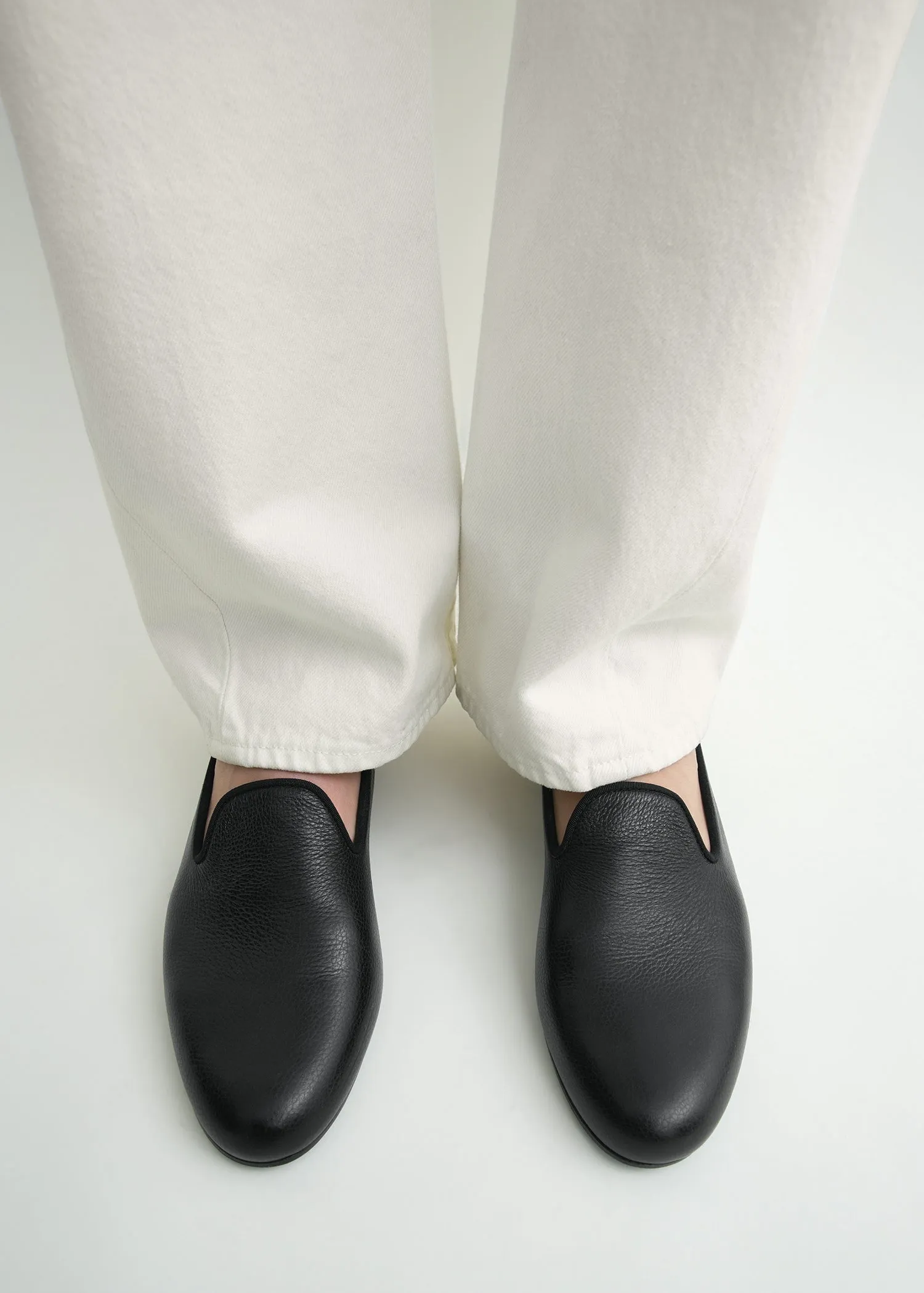 Grained-leather loafers black sold by Toteme product image thumbnail 2