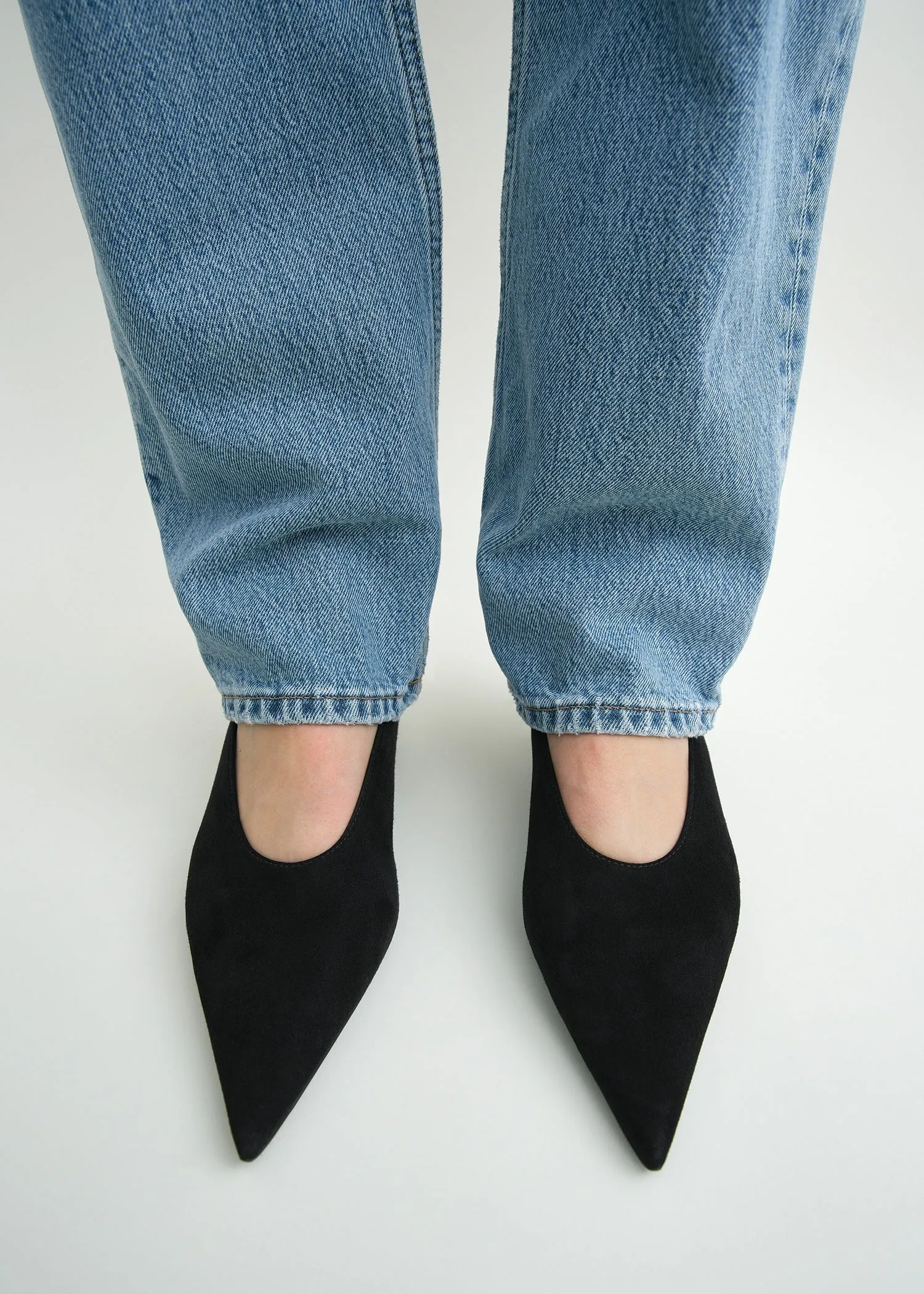 Sharp suede kitten pumps black sold by Toteme product image thumbnail 2