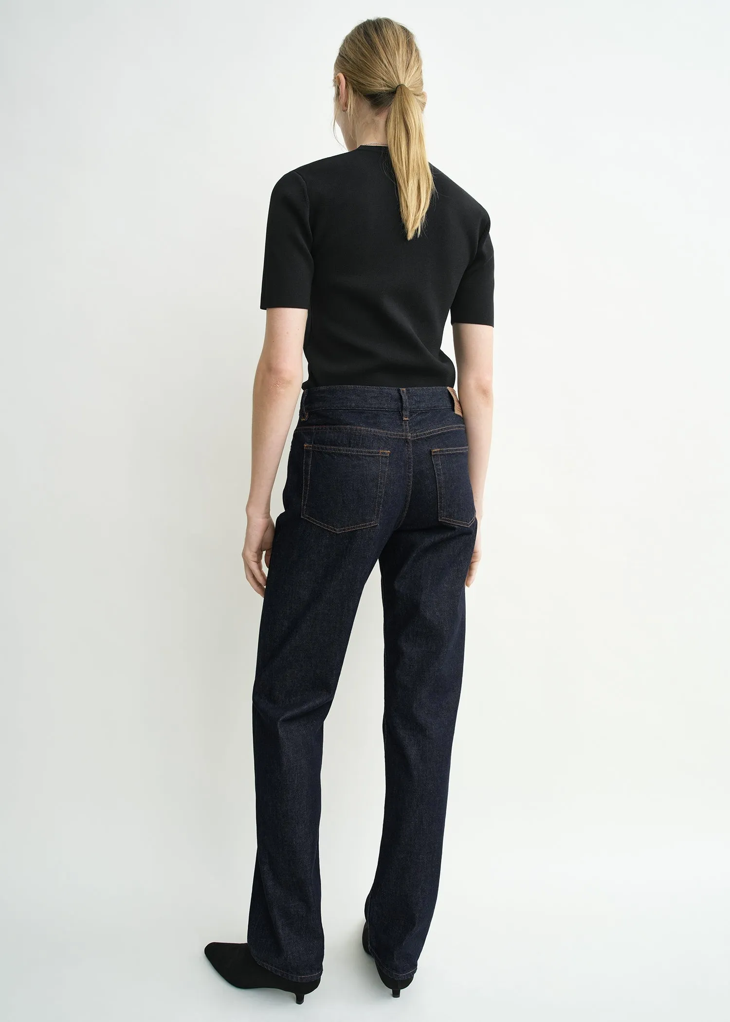 Low straight denim rinsed blue sold by Toteme product image thumbnail 3