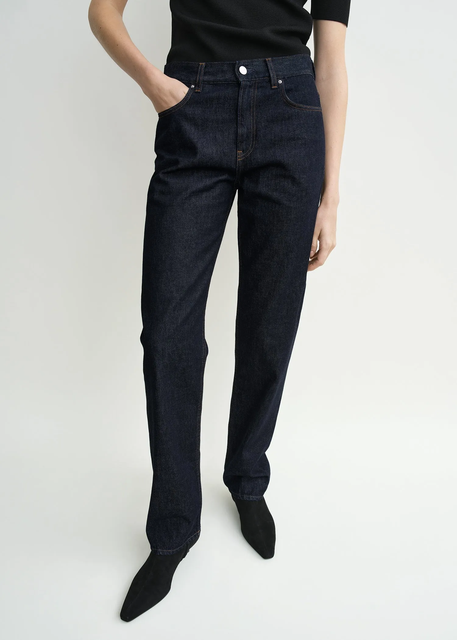 Low straight denim rinsed blue sold by Toteme product image thumbnail 4