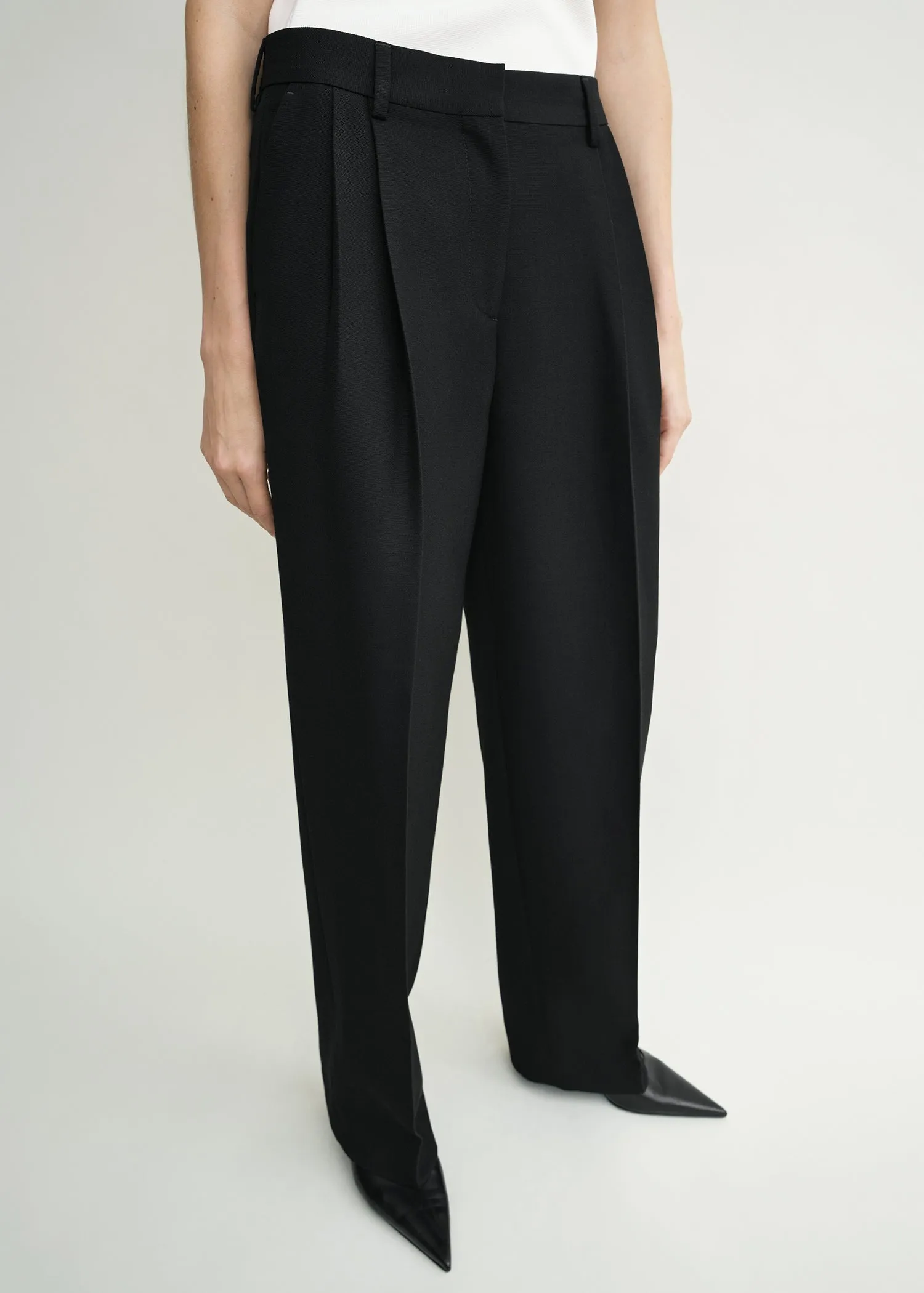 Double-pleat tailored trousers black sold by Toteme product image thumbnail 4
