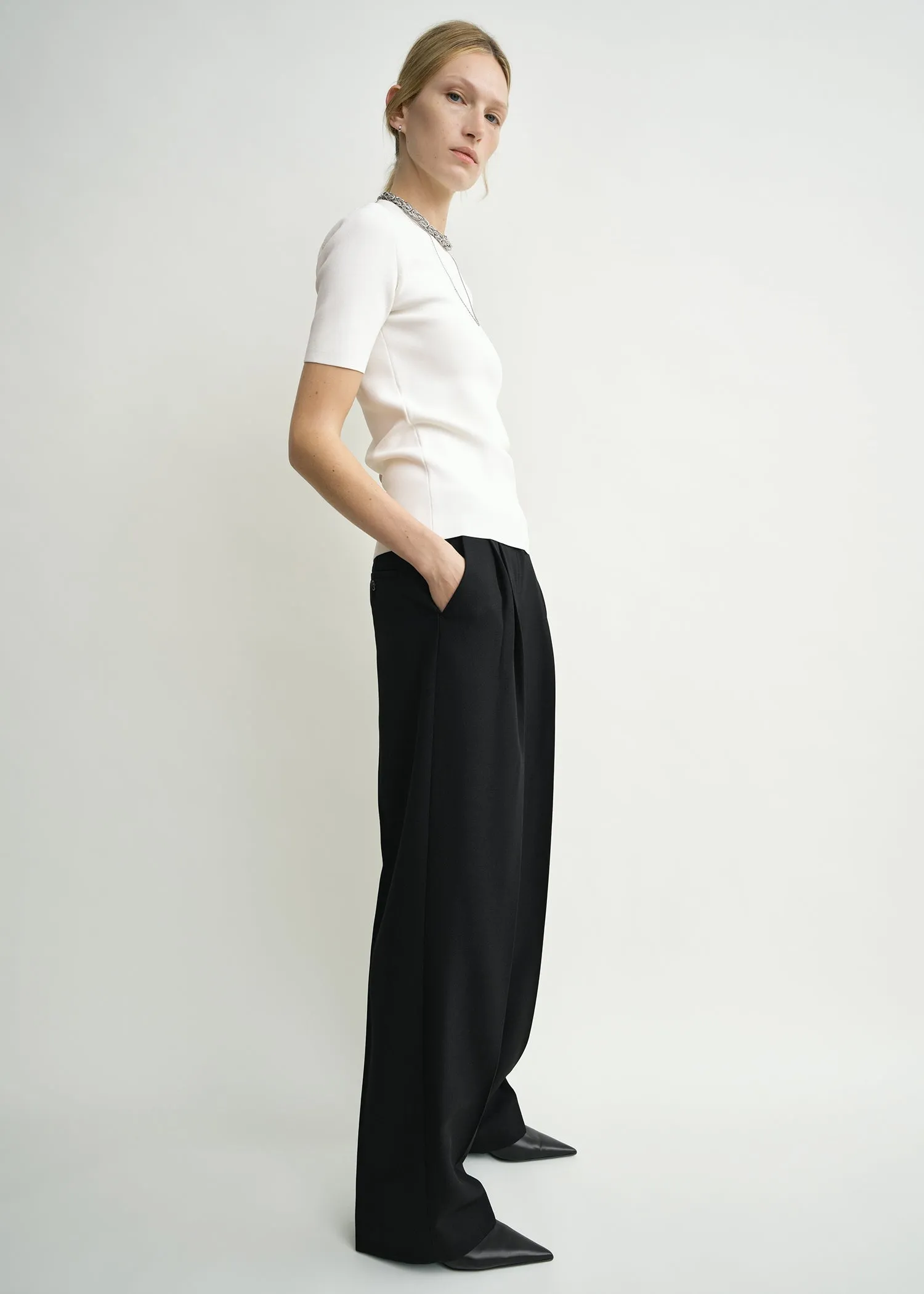 Double-pleat tailored trousers black sold by Toteme product image thumbnail 2