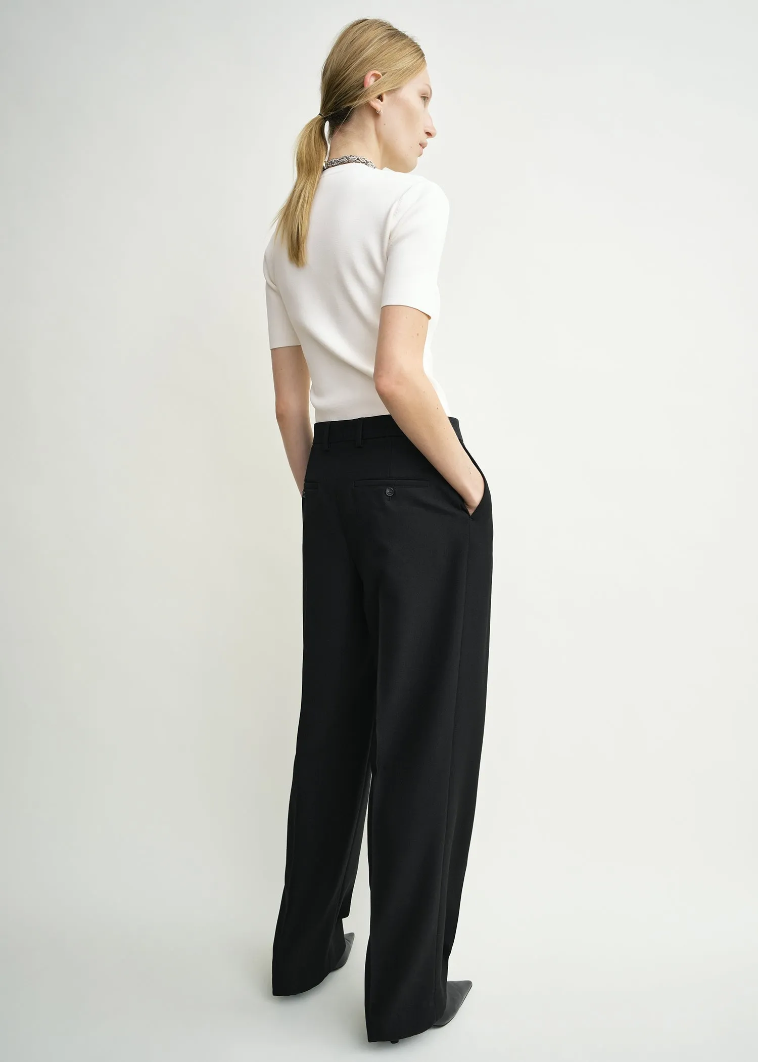 Double-pleat tailored trousers black sold by Toteme product image thumbnail 3