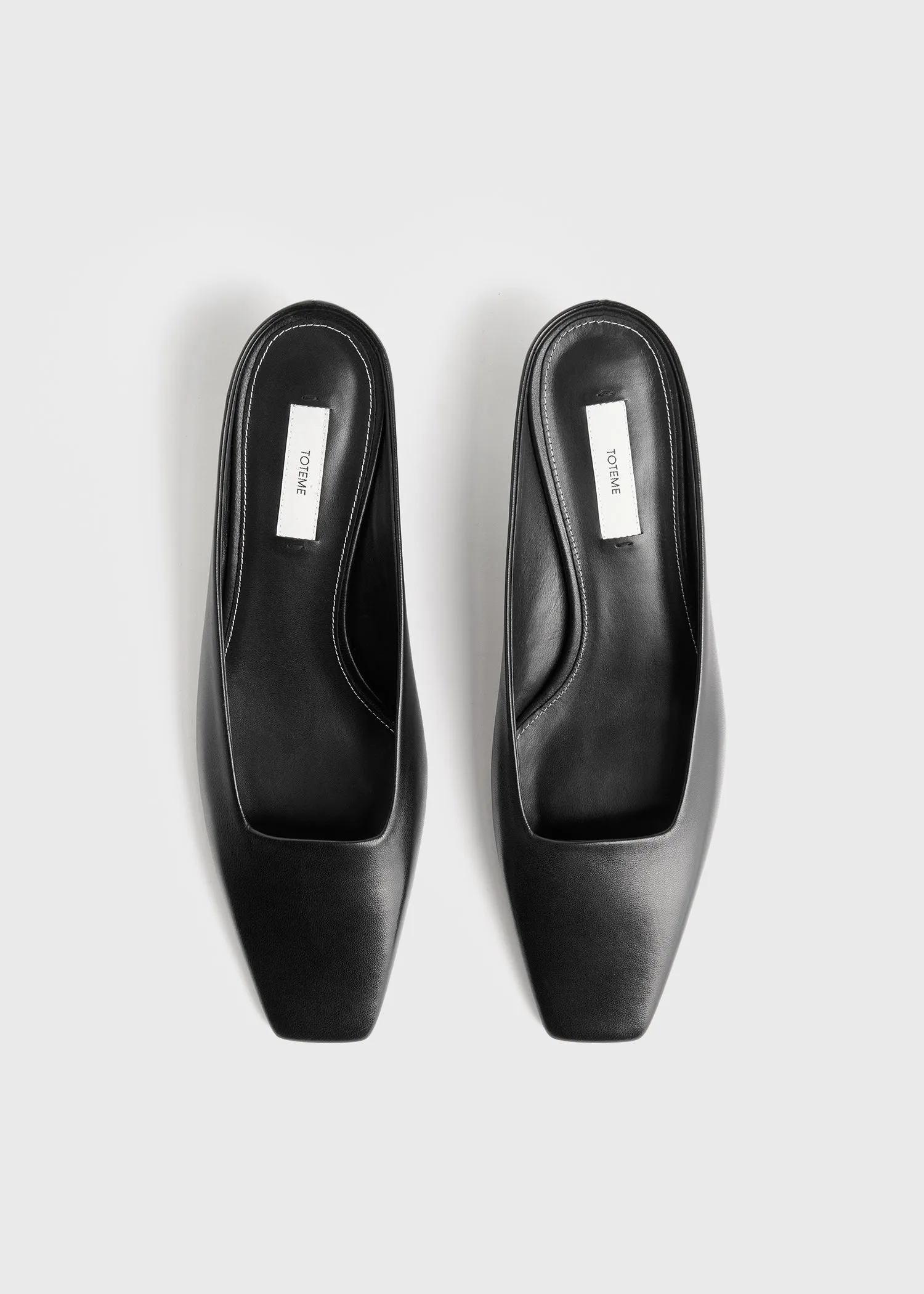Square leather kitten mules black sold by Toteme product image thumbnail 4