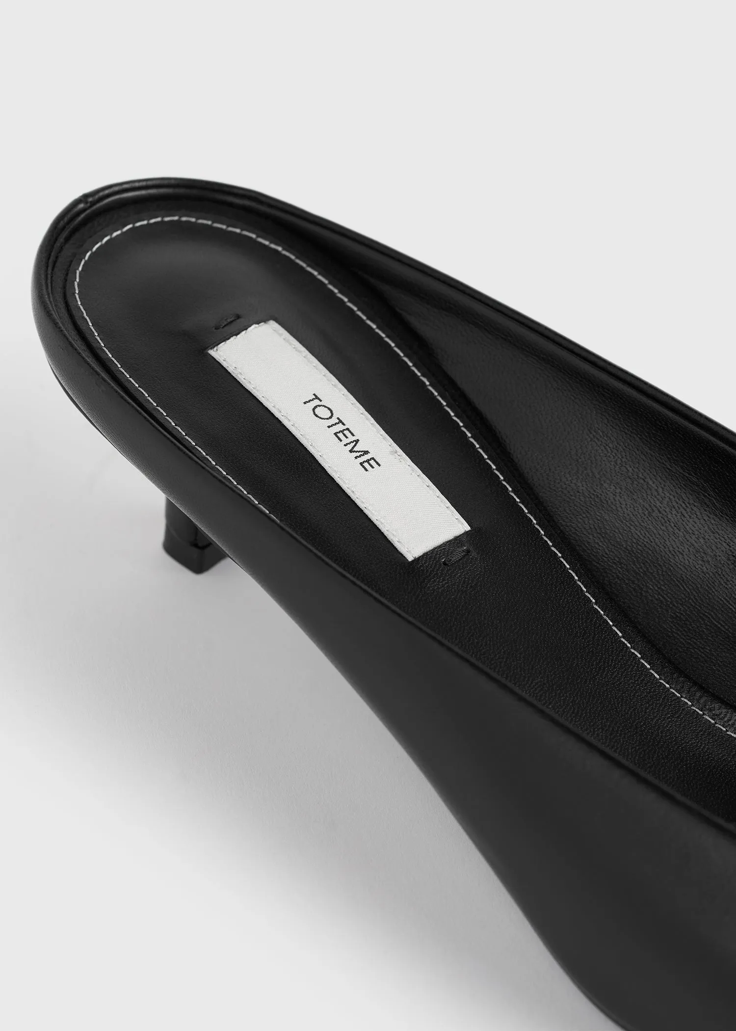 Square leather kitten mules black sold by Toteme product image thumbnail 5