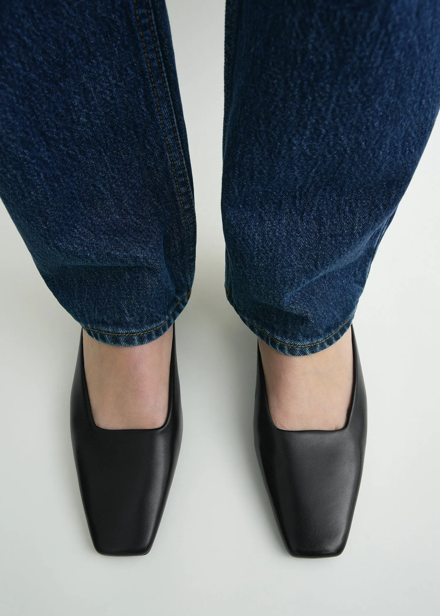 Square leather kitten mules black sold by Toteme product image thumbnail 2