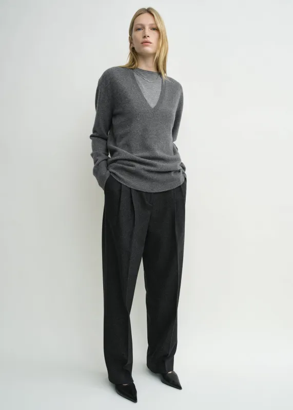 Cashmere v-neck knit charcoal sold by Toteme