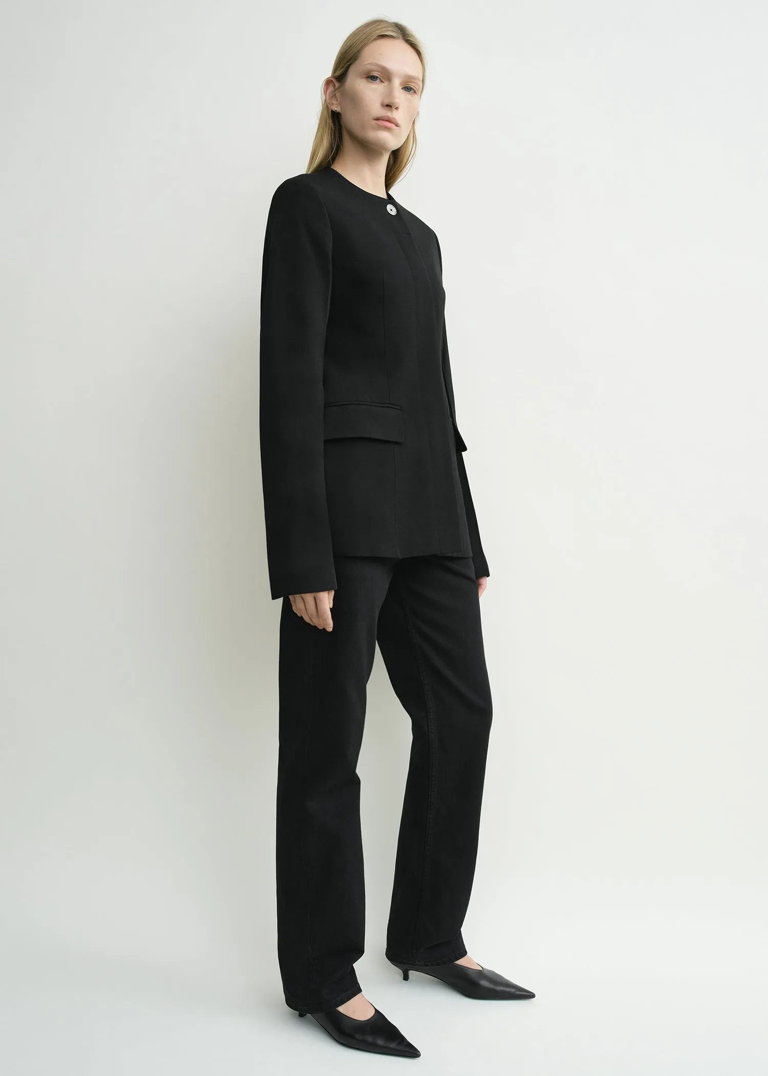 Collarless evening jacket black sold by Toteme product image thumbnail 2