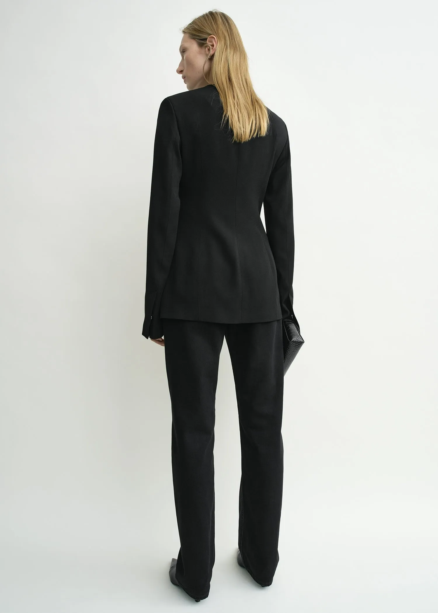 Collarless evening jacket black sold by Toteme product image thumbnail 3