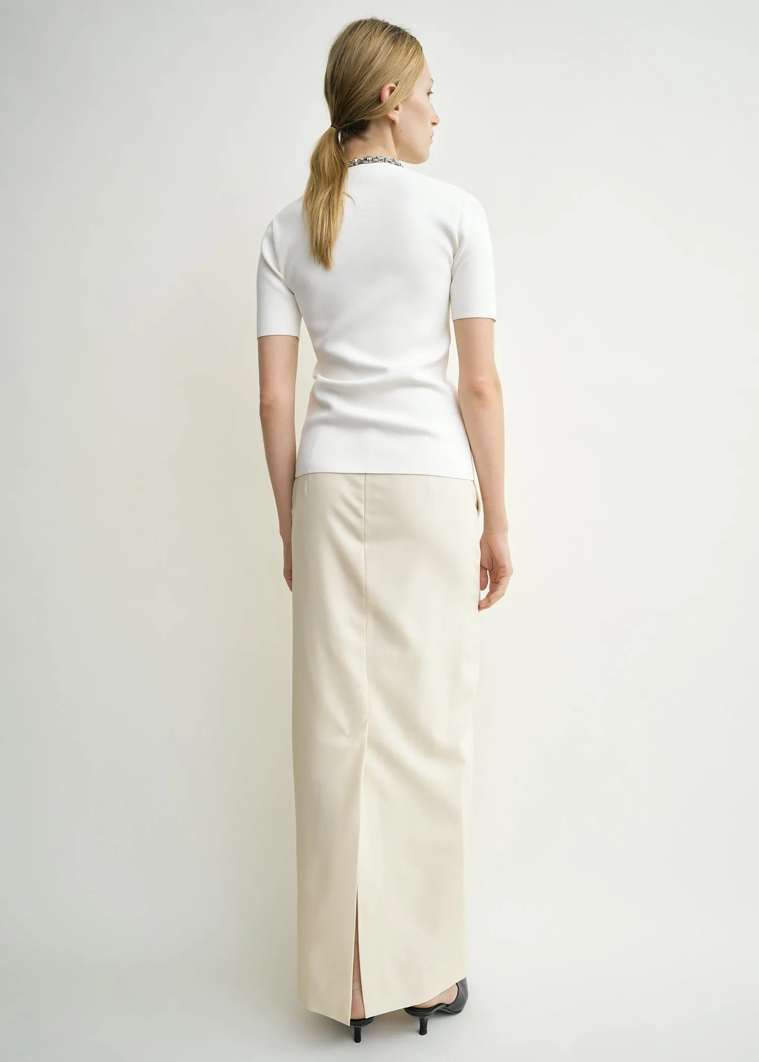 Light wool skirt ecru sold by Toteme product image thumbnail 3